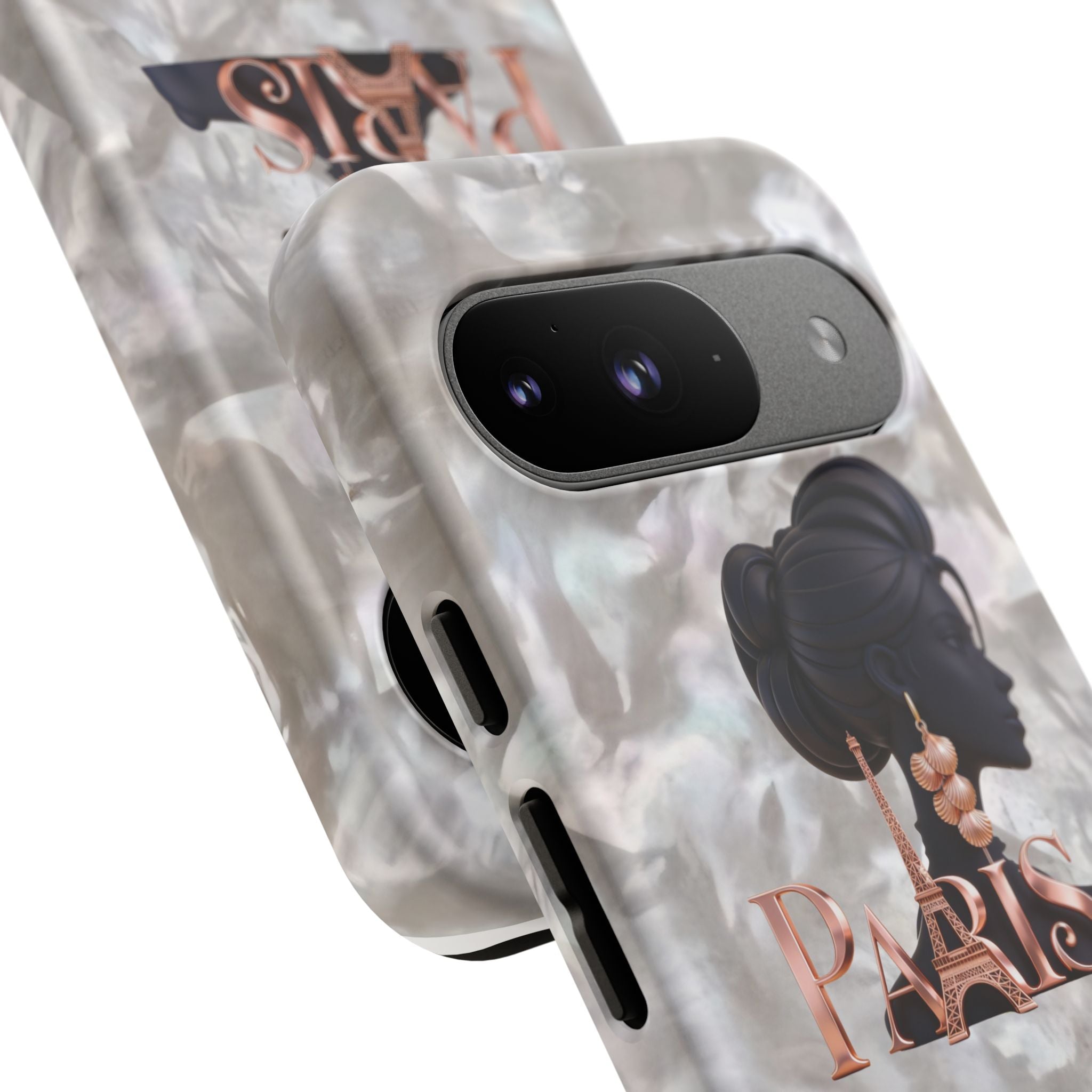Paris Silhouette Pearl Phone Case — Tough Protective Smartphone Cover Printify