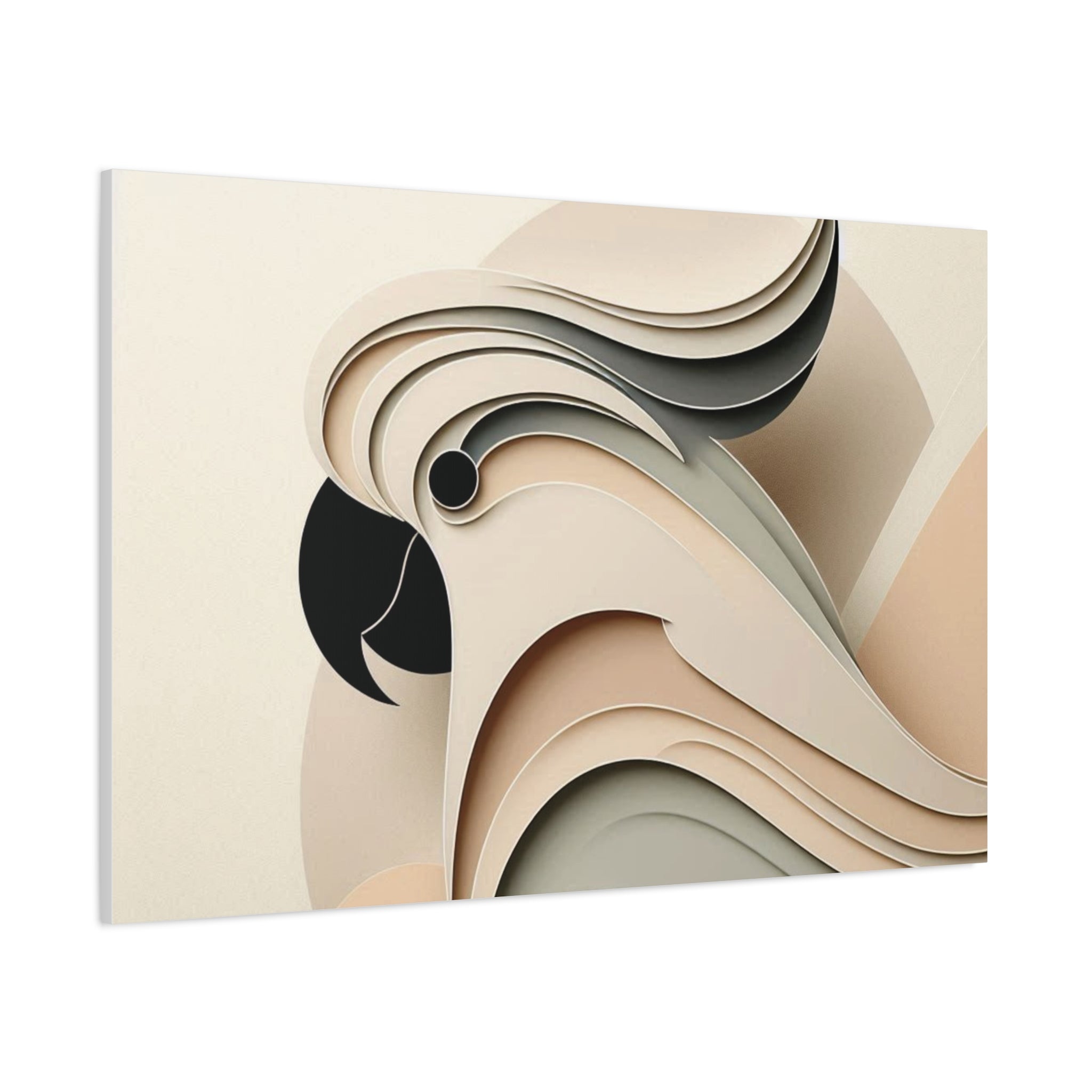 Abstract Paper Cut Cockatoo Matte Canvas Printify