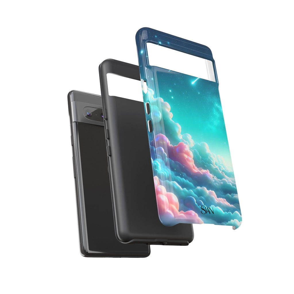 Dreamy Pastel Clouds with Shooting Star phone case Printify