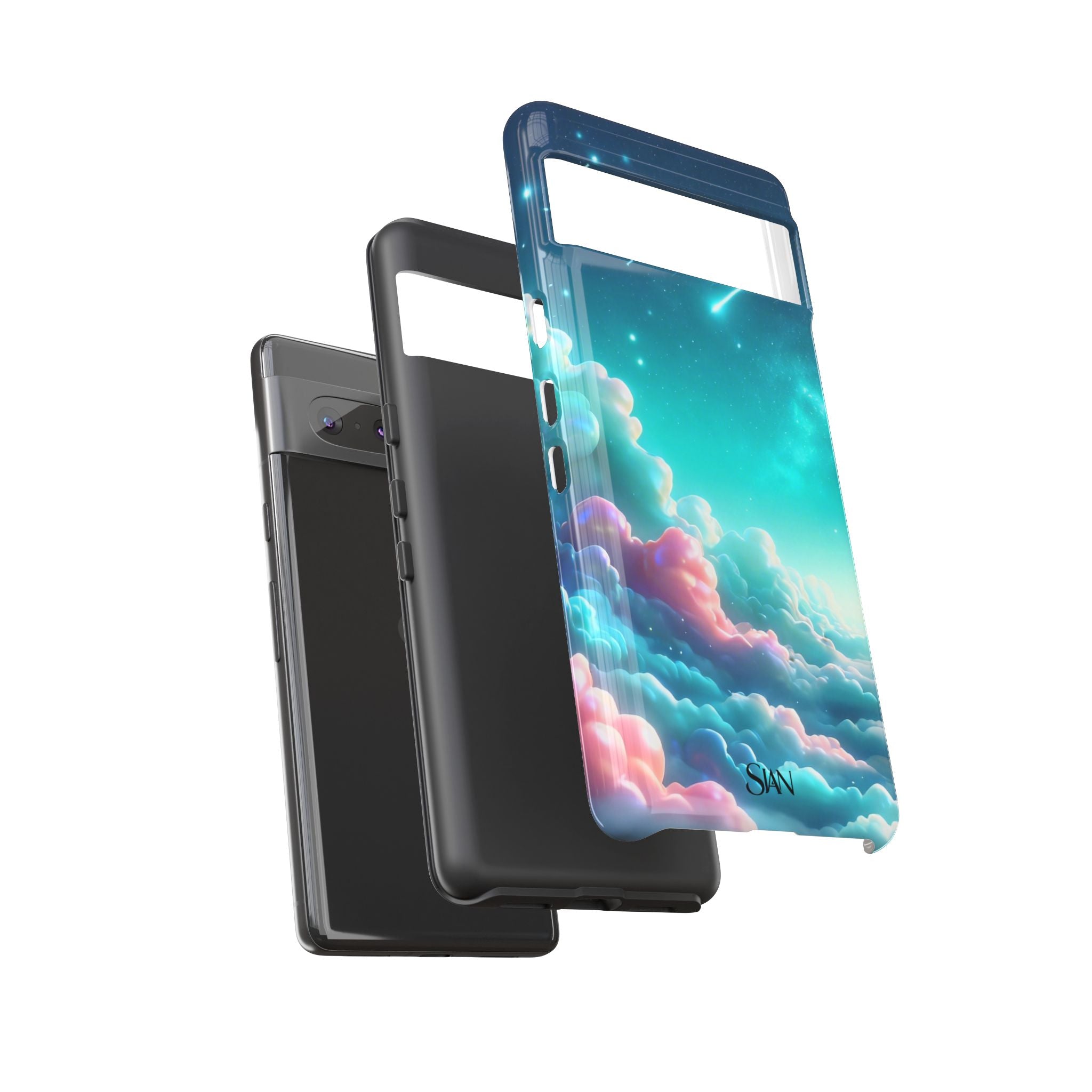 Dreamy Pastel Clouds with Shooting Star phone case Printify