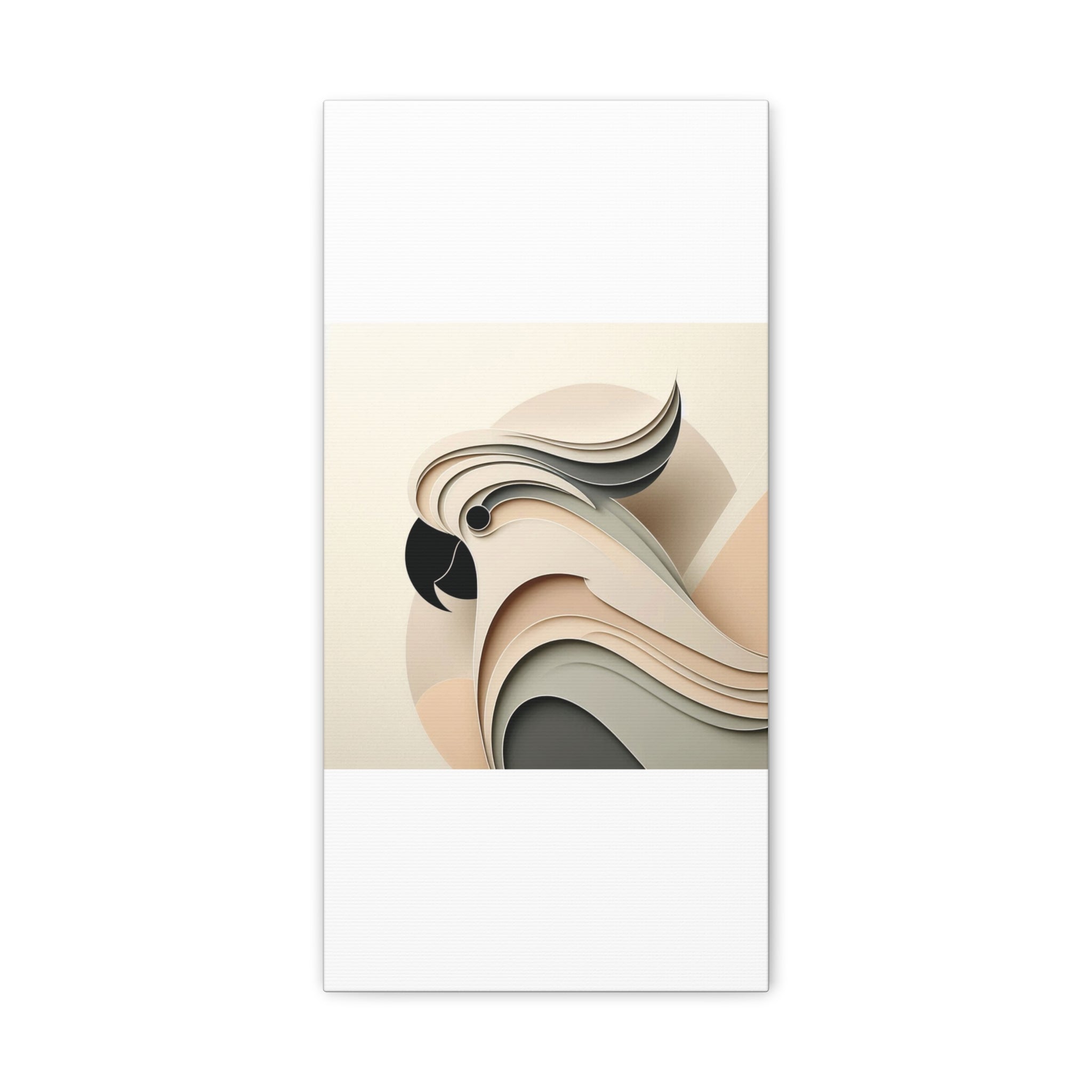 Abstract Paper Cut Cockatoo Matte Canvas Printify