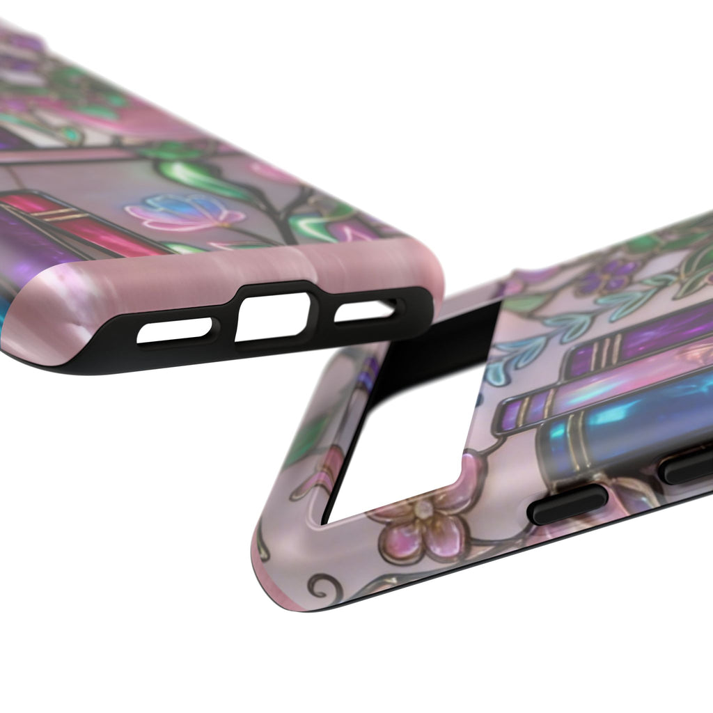 Floral Bookshelf Phone Case — Pastel Botanicals & Magical Book Art Printify