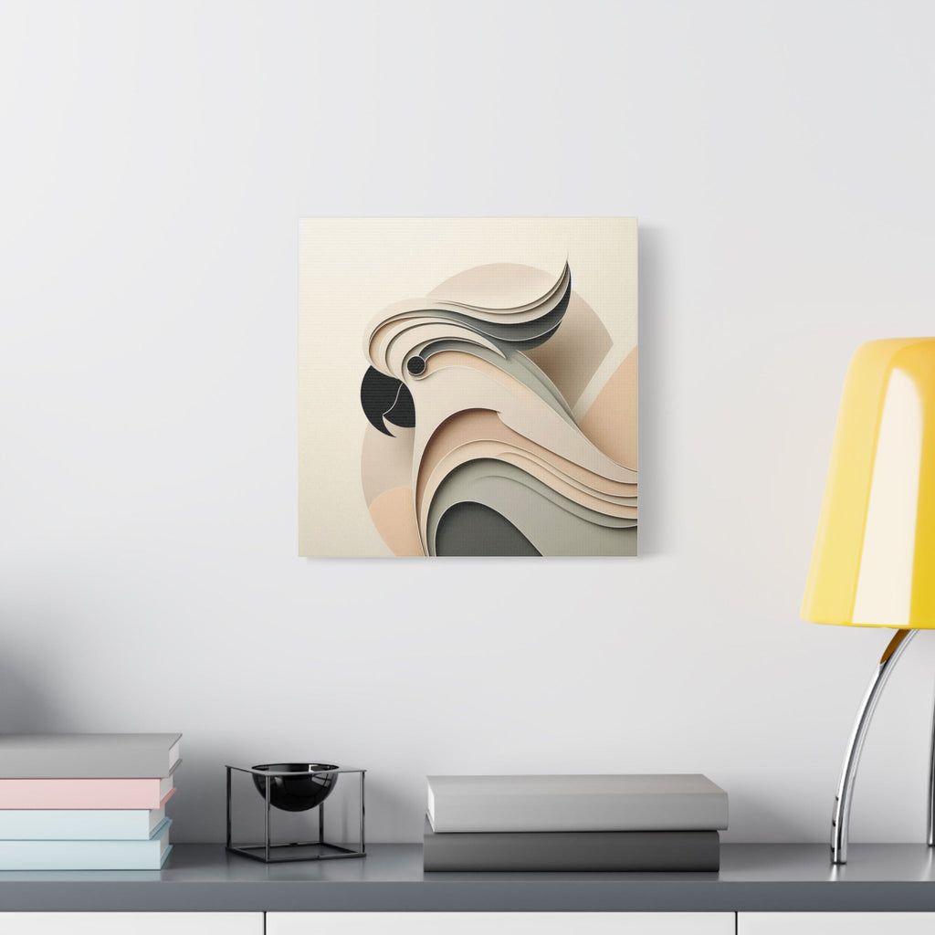 Abstract Paper Cut Cockatoo Matte Canvas Printify