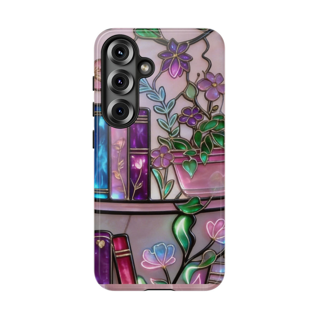 Floral Bookshelf Phone Case — Pastel Botanicals & Magical Book Art Printify