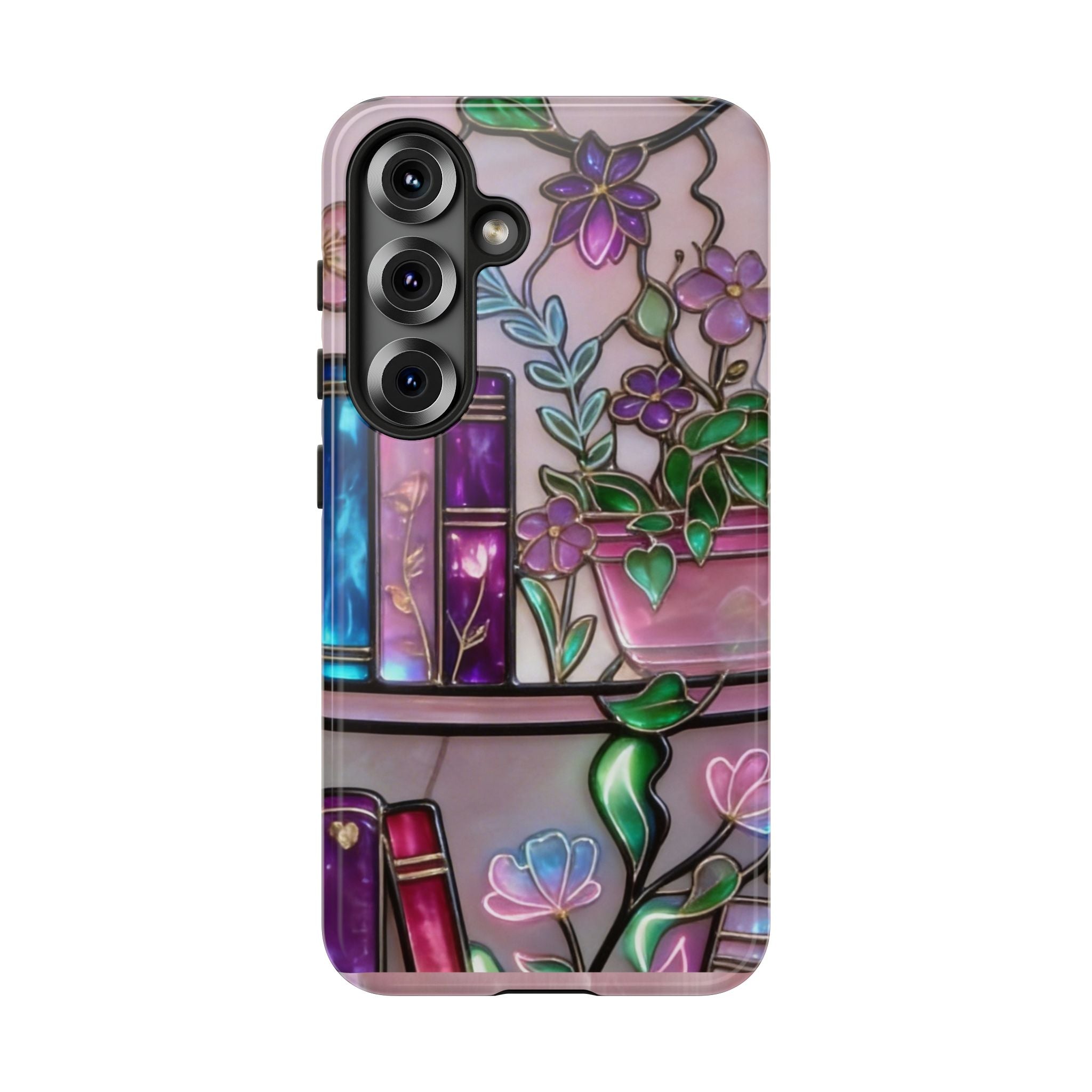 Floral Bookshelf Phone Case — Pastel Botanicals & Magical Book Art Printify