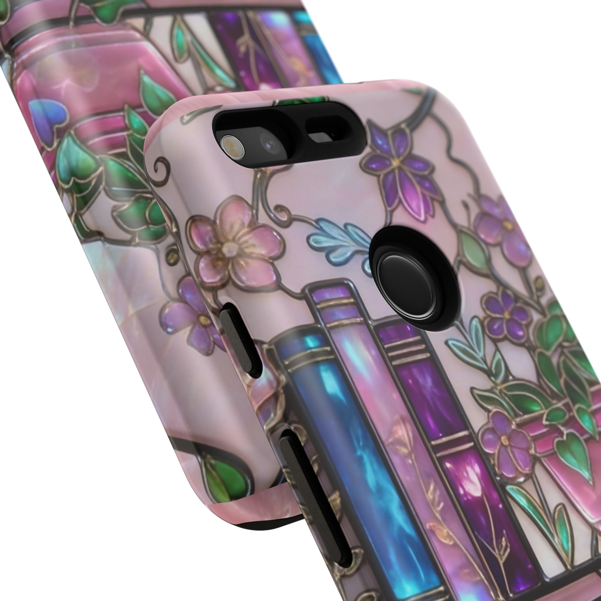 Floral Bookshelf Phone Case — Pastel Botanicals & Magical Book Art Printify