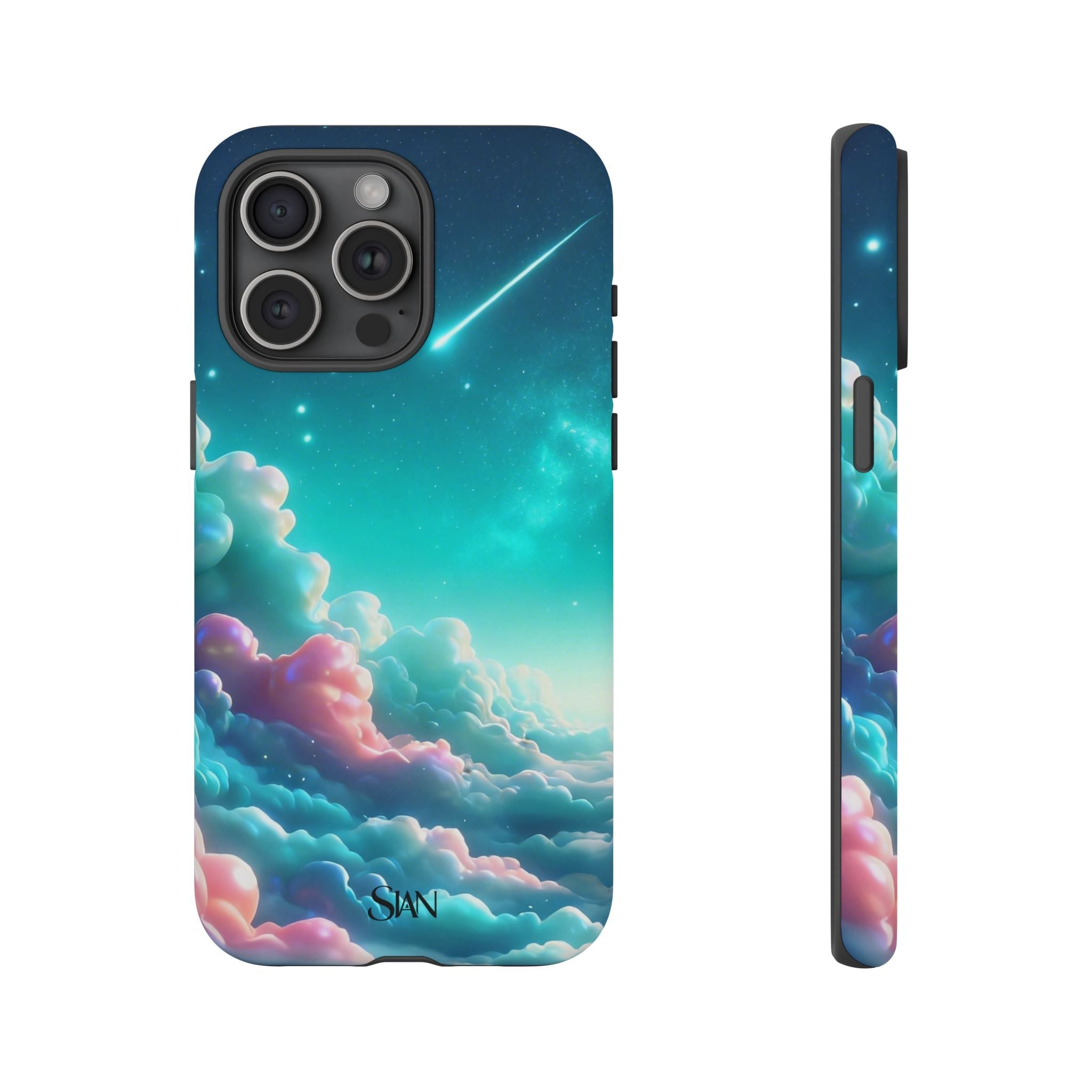 Dreamy Pastel Clouds with Shooting Star phone case Printify