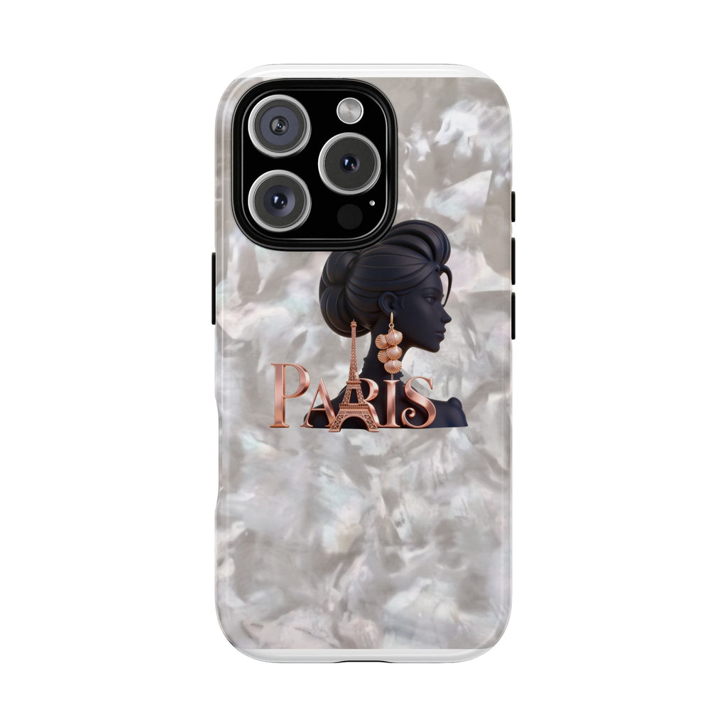 Paris Silhouette Pearl Phone Case — Tough Protective Smartphone Cover Printify