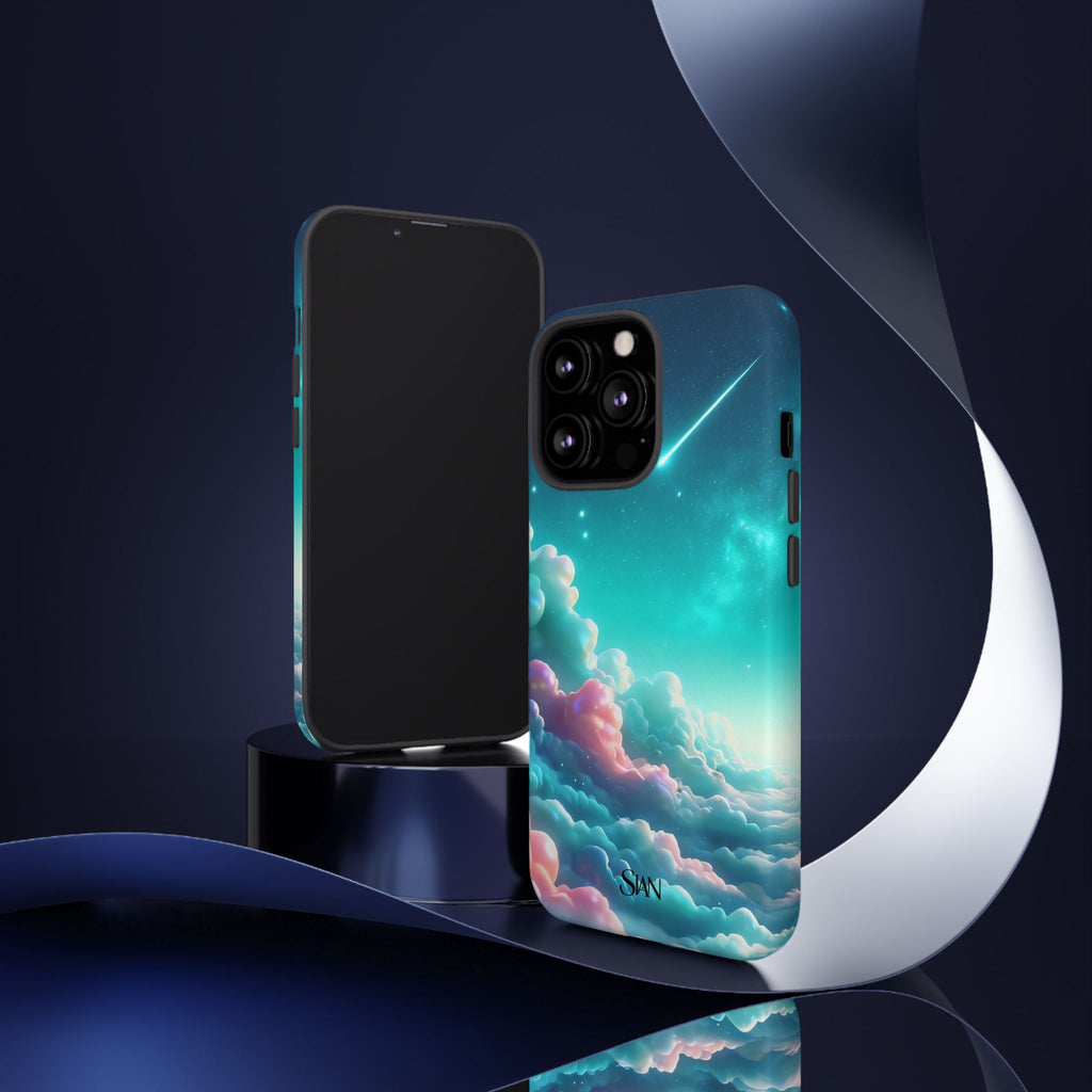 Dreamy Pastel Clouds with Shooting Star phone case Printify