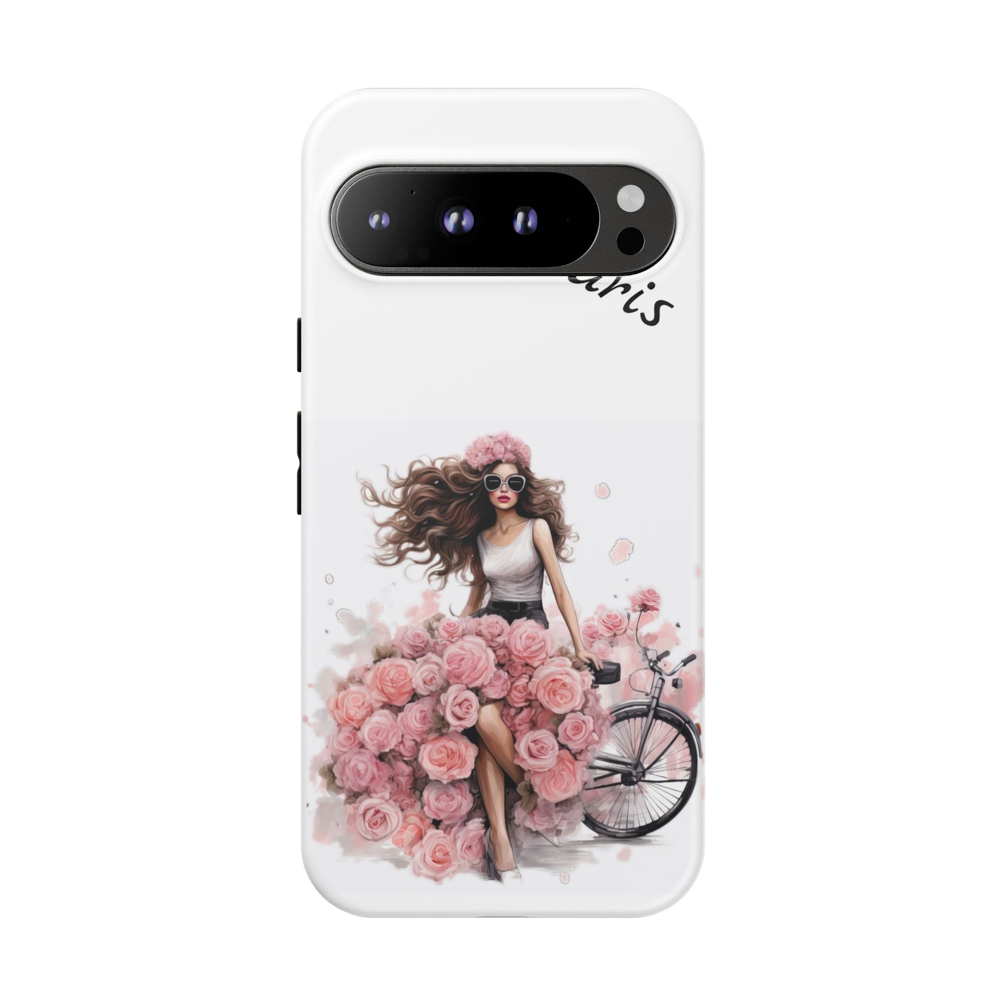 Paris Rose Bicycle woman phone case | Floral iPhone case Printify