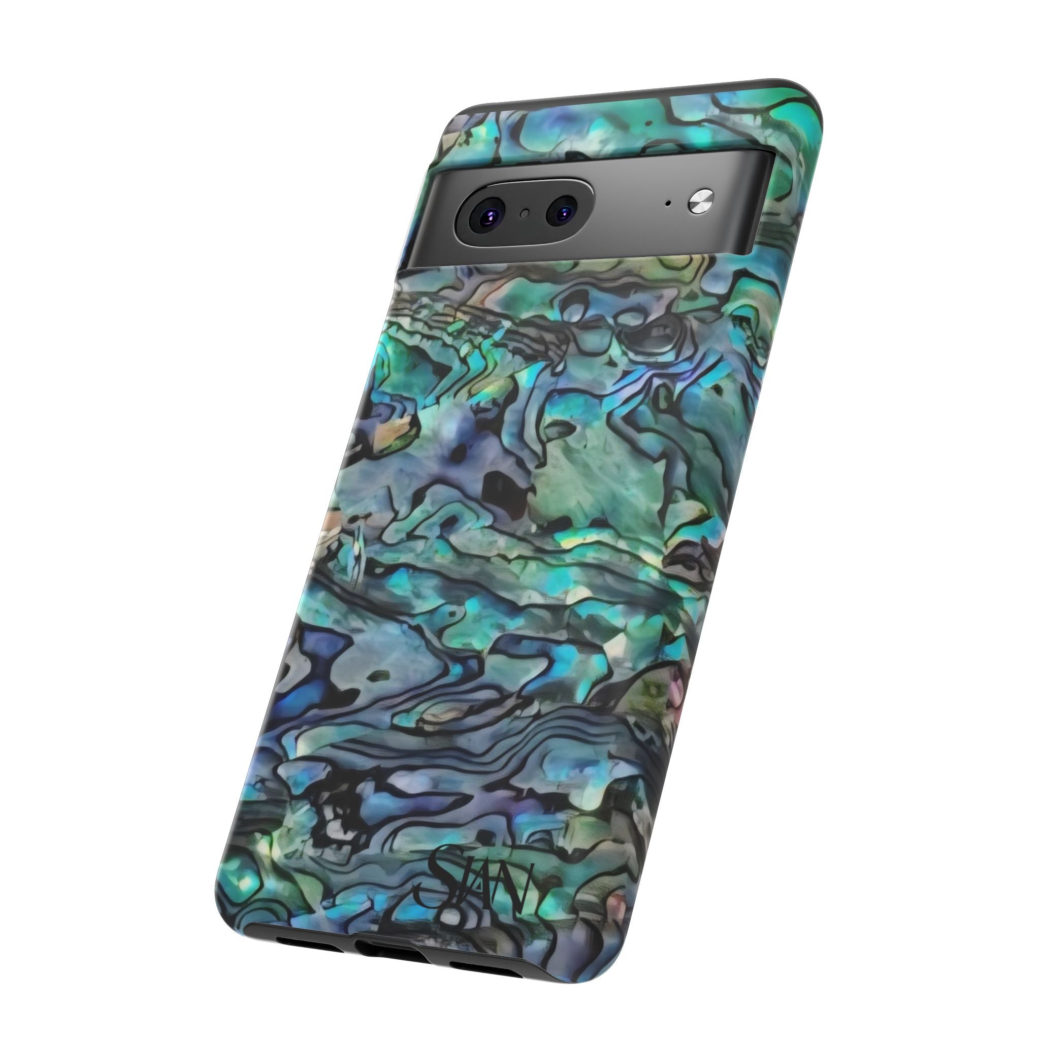 Abalone Shell Pattern Phone Case | Iridescent Ocean Swirl Protective Cover Printify