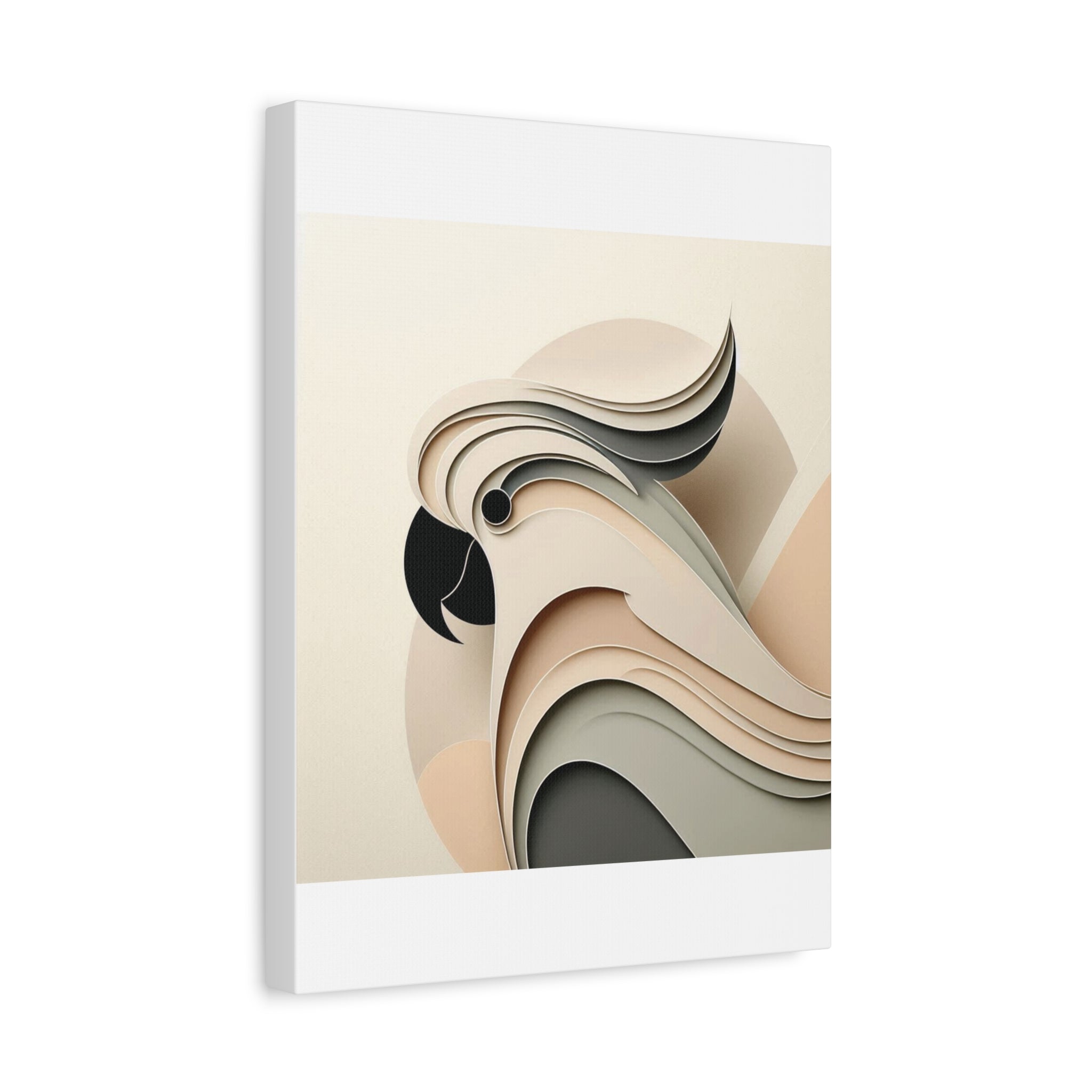 Abstract Paper Cut Cockatoo Matte Canvas Printify
