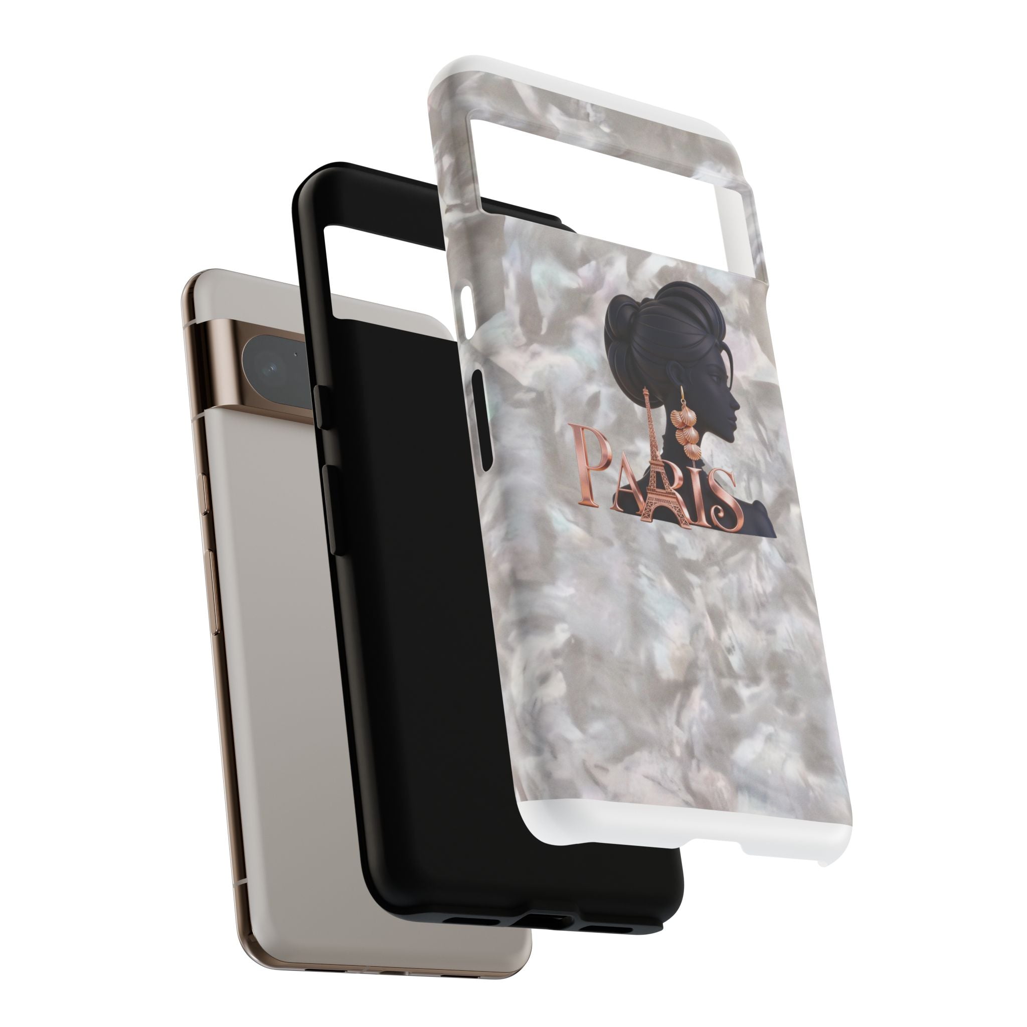 Paris Silhouette Pearl Phone Case — Tough Protective Smartphone Cover Printify