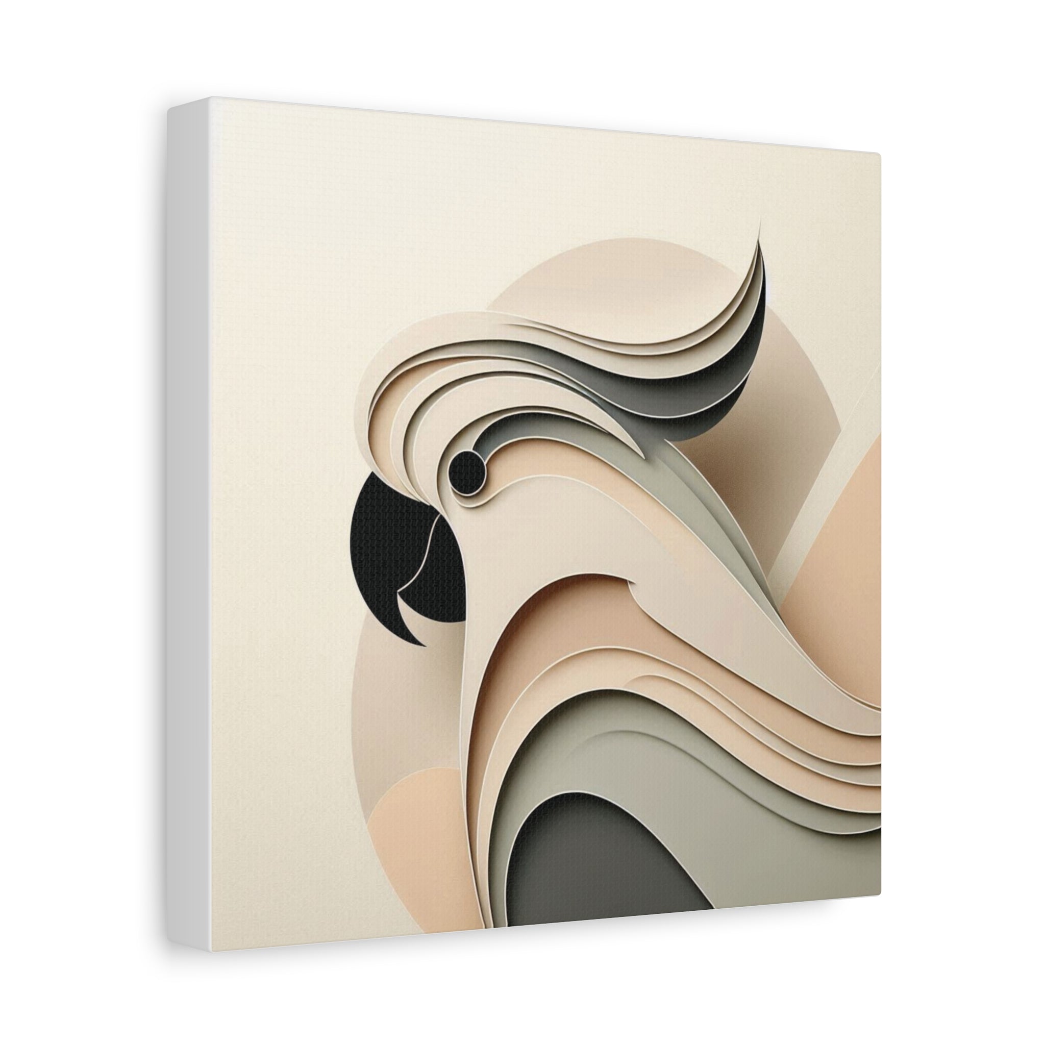 Abstract Paper Cut Cockatoo Matte Canvas Printify