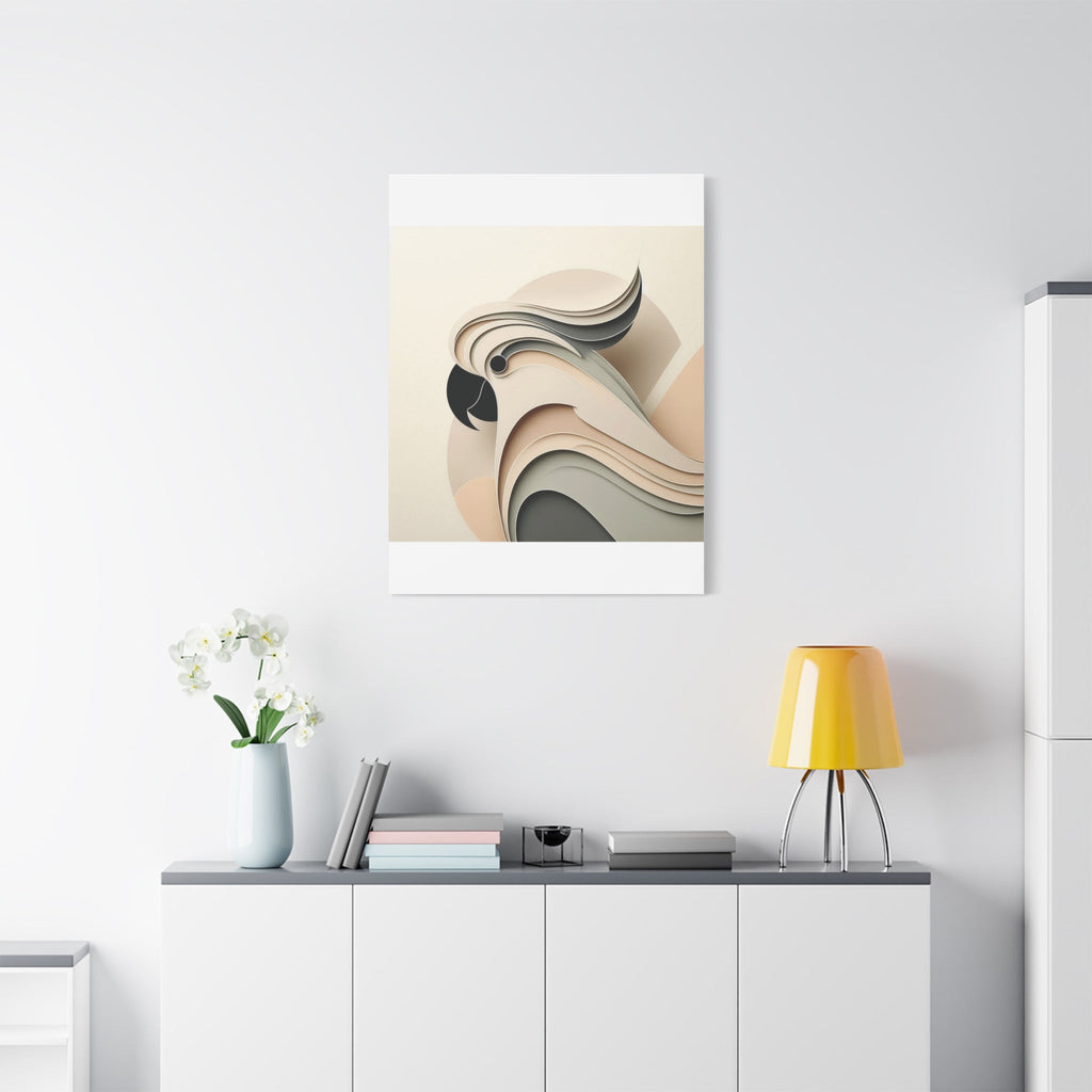 Abstract Paper Cut Cockatoo Matte Canvas Printify