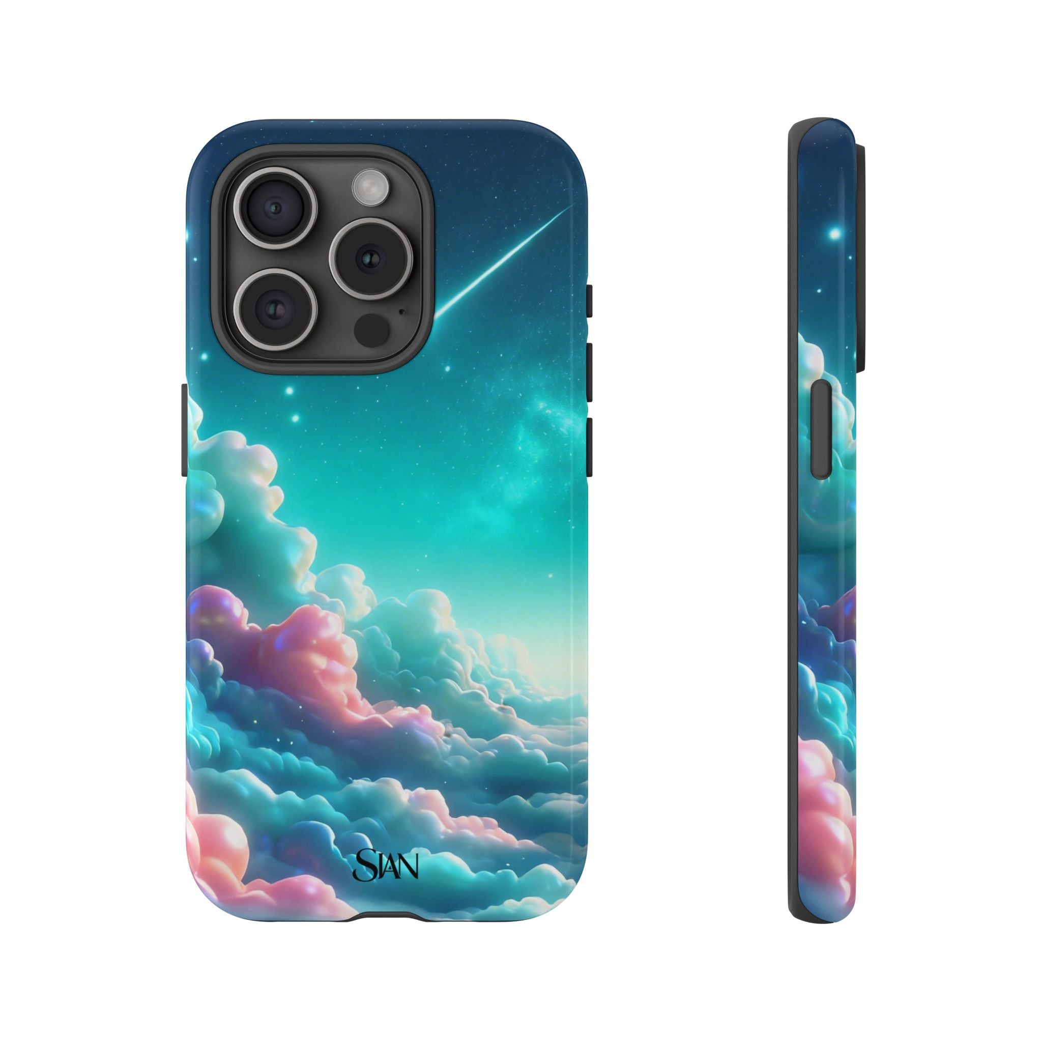 Dreamy Pastel Clouds with Shooting Star phone case Printify