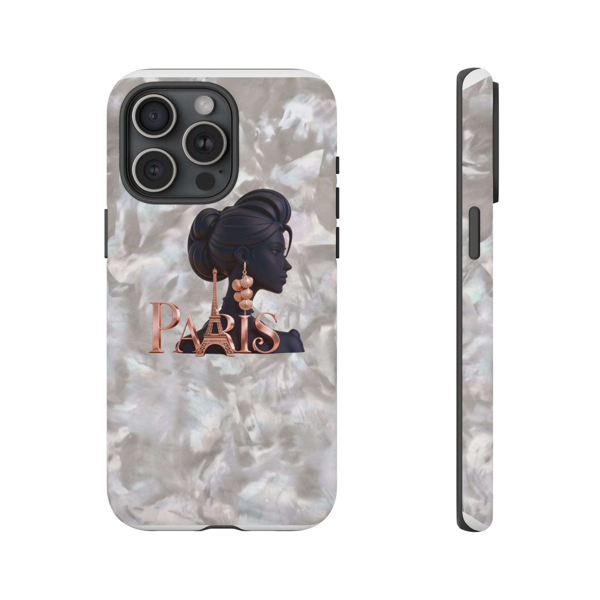 Paris Silhouette Pearl Phone Case — Tough Protective Smartphone Cover Printify