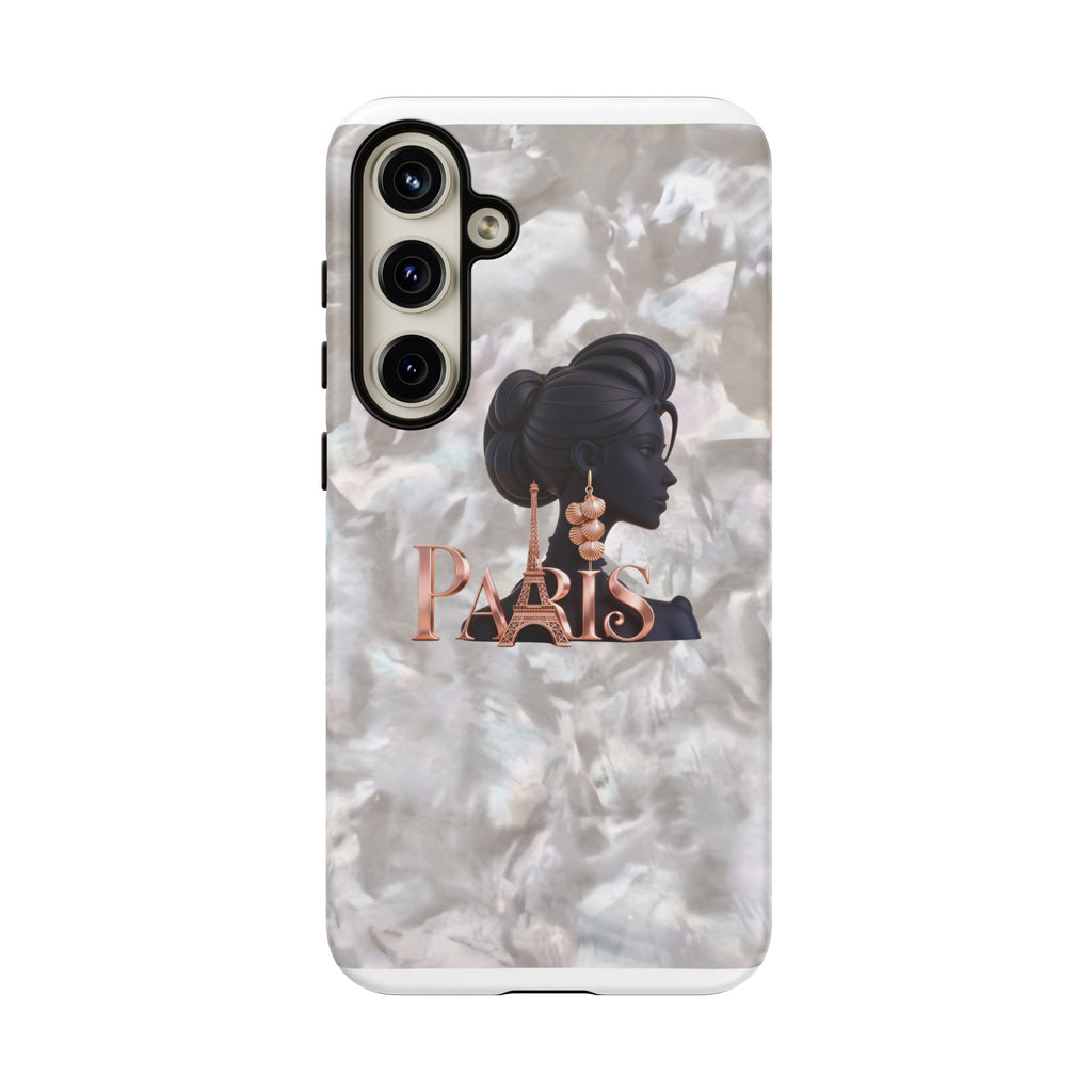 Paris Silhouette Pearl Phone Case — Tough Protective Smartphone Cover Printify
