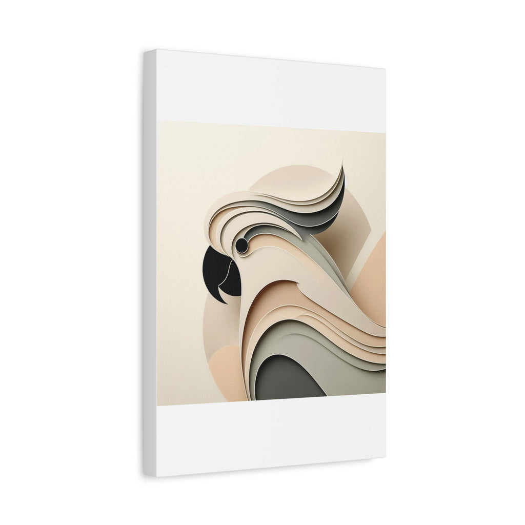 Abstract Paper Cut Cockatoo Matte Canvas Printify