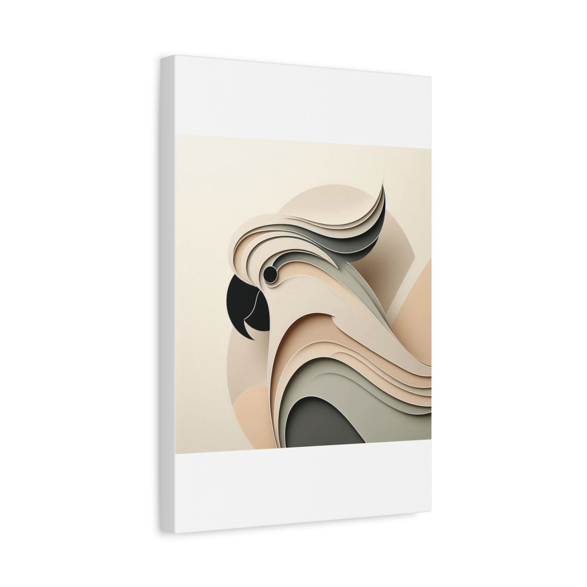 Abstract Paper Cut Cockatoo Matte Canvas Printify