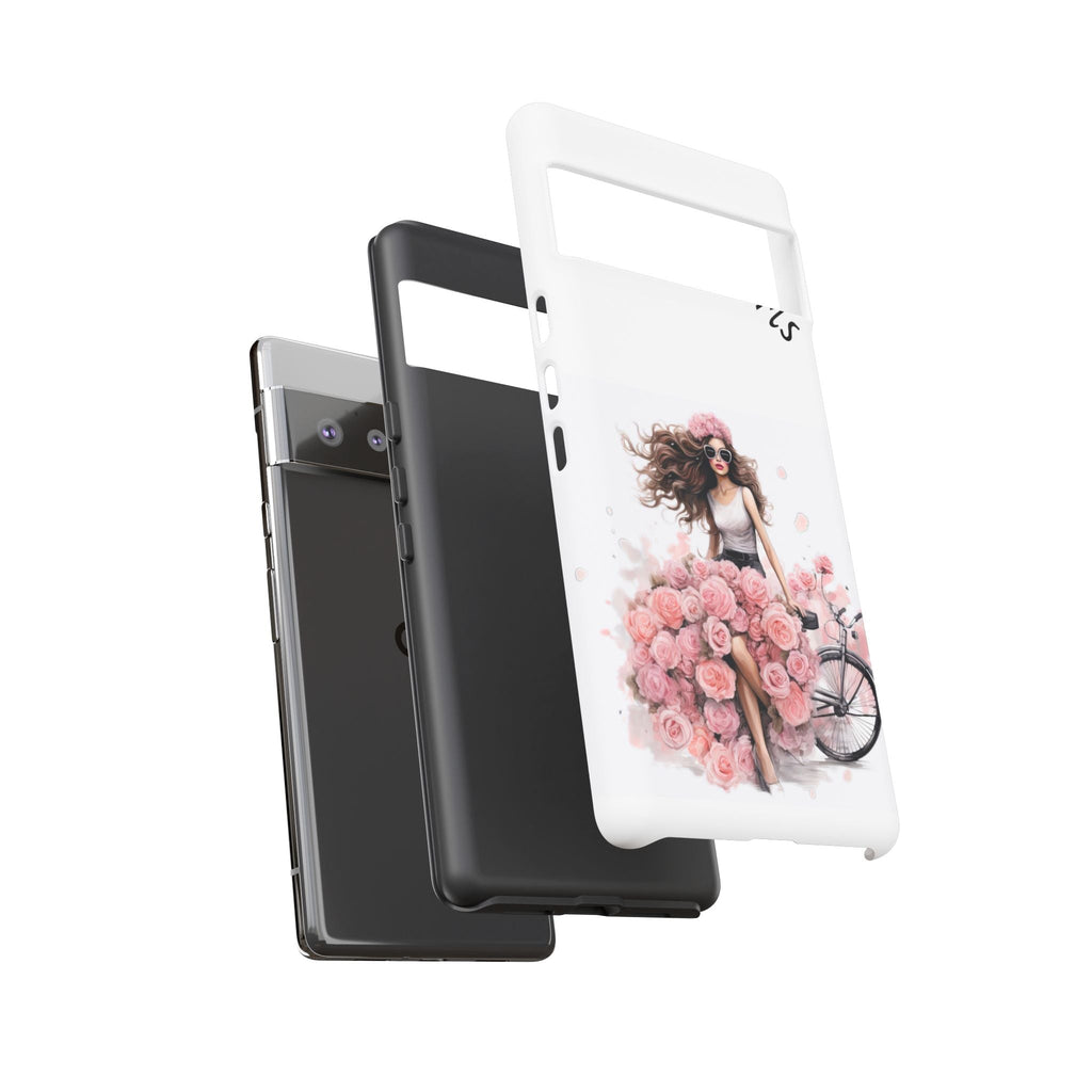 Paris Rose Bicycle woman phone case | Floral iPhone case Printify