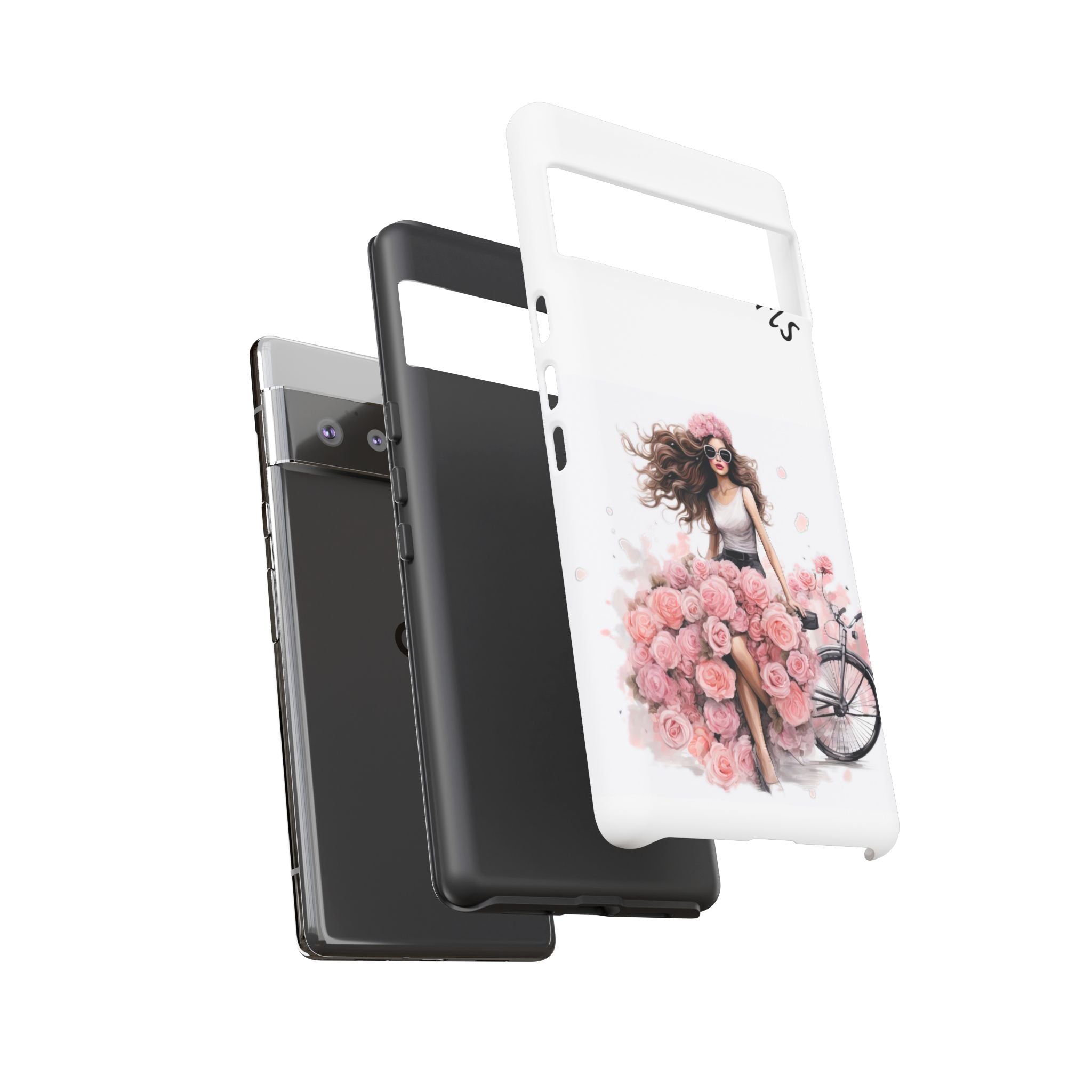 Paris Rose Bicycle woman phone case | Floral iPhone case Printify
