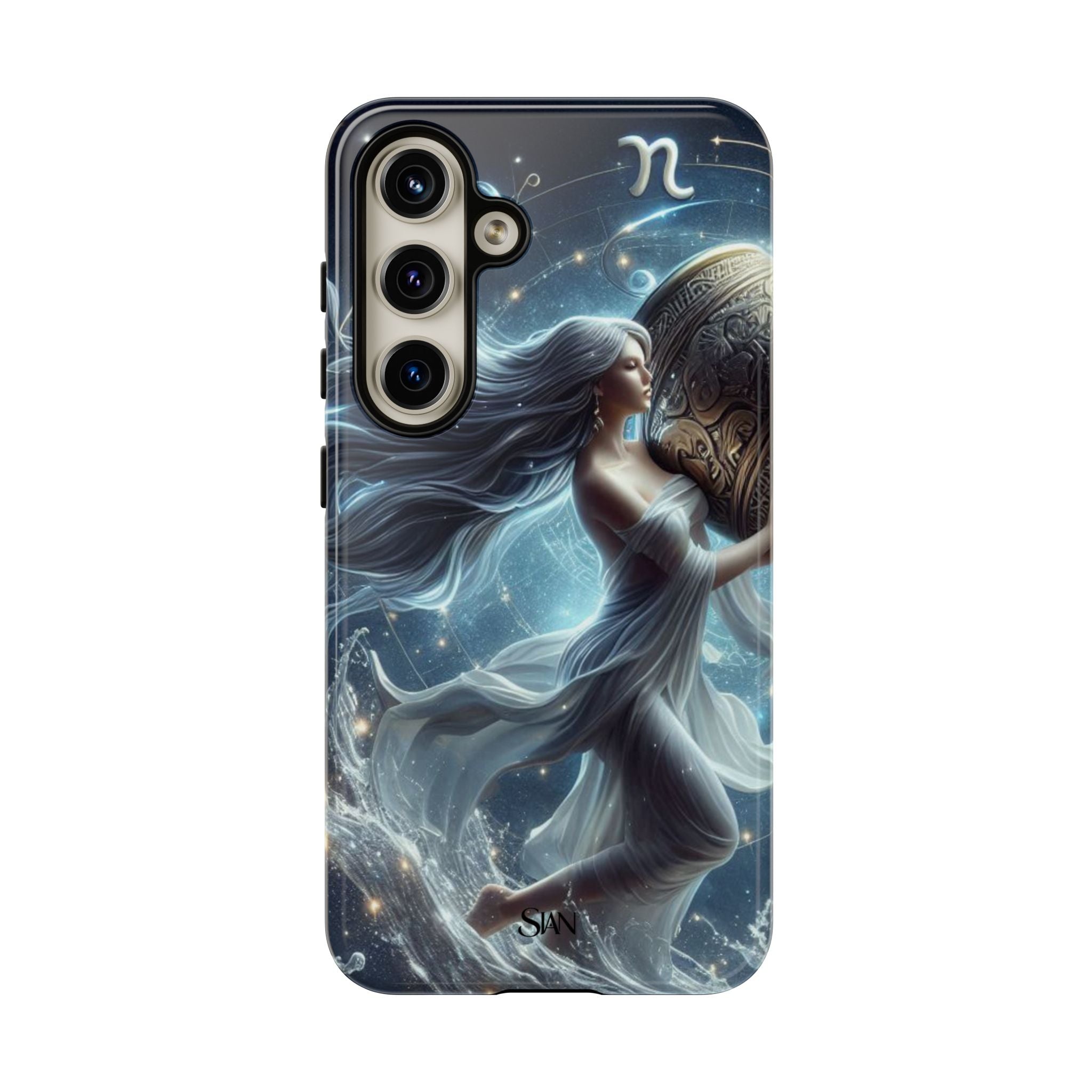 Moonlit Athena figure phone case | Goddess warrior celestial art tough case Printify
