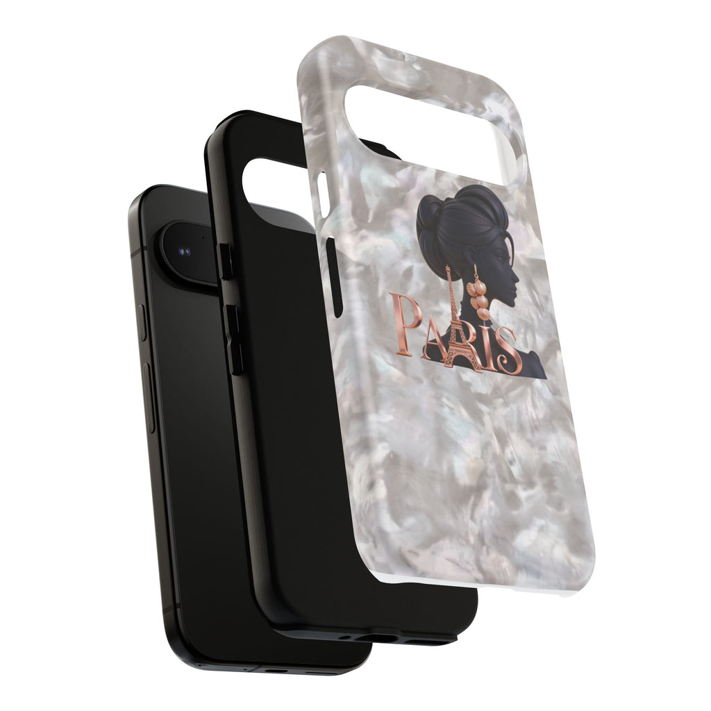 Paris Silhouette Pearl Phone Case — Tough Protective Smartphone Cover Printify