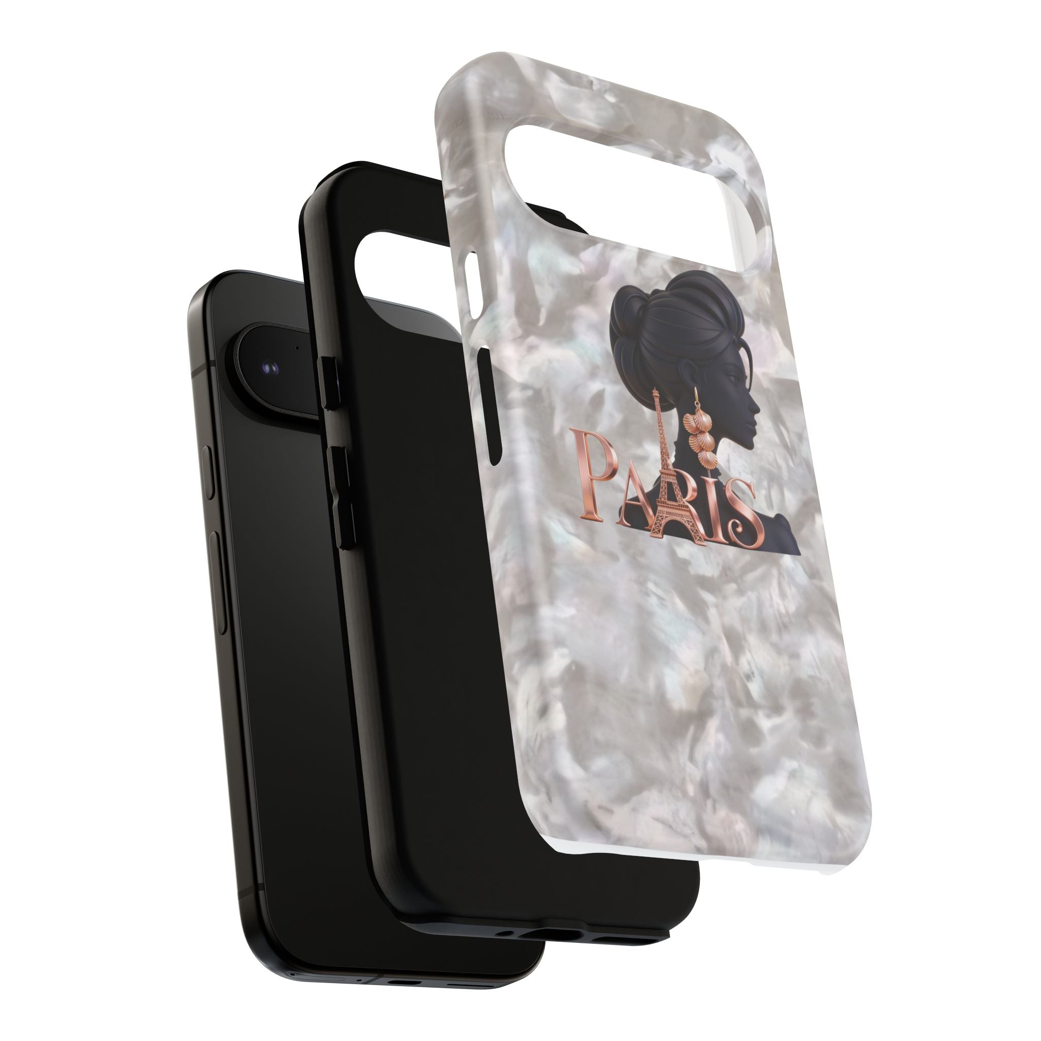 Paris Silhouette Pearl Phone Case — Tough Protective Smartphone Cover Printify