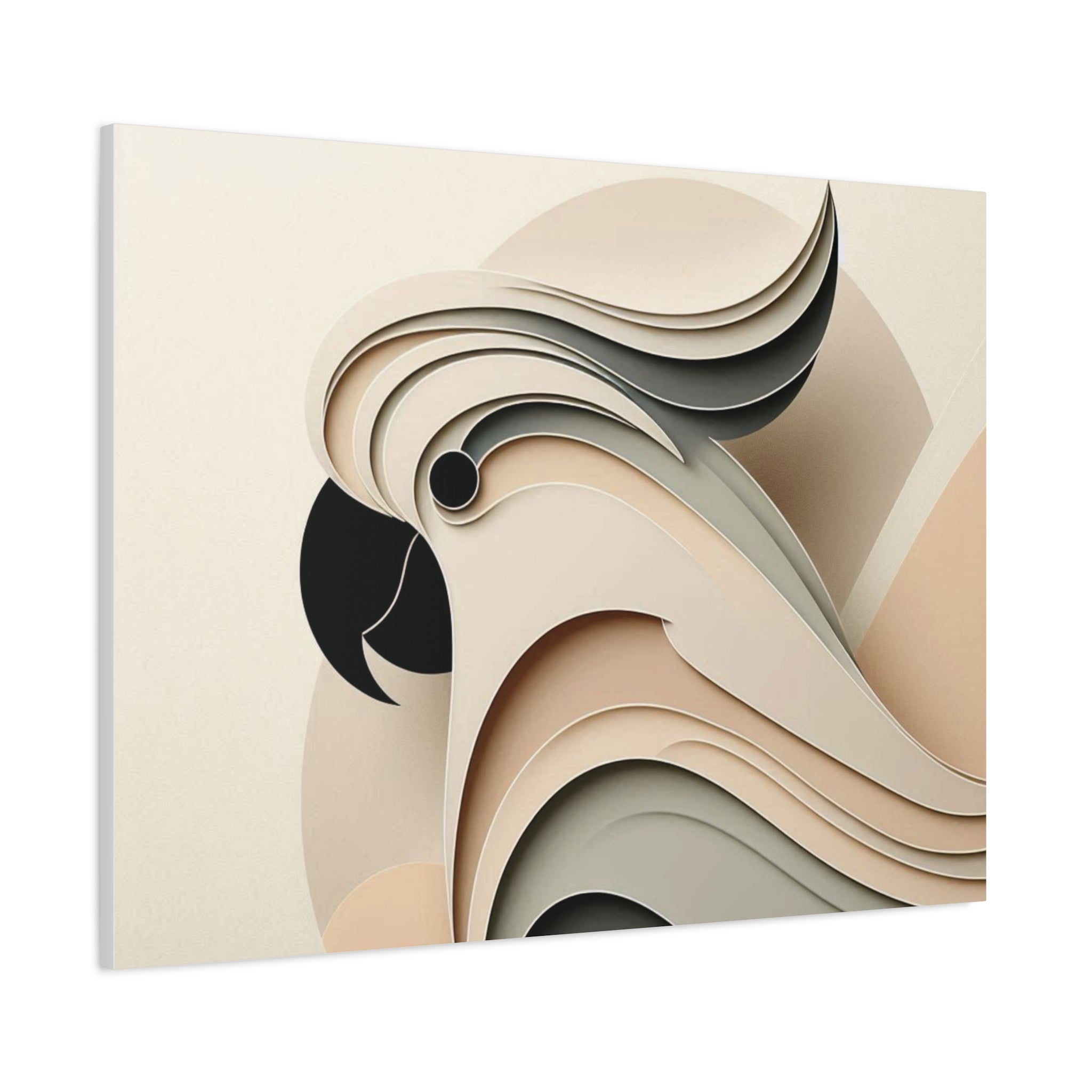 Abstract Paper Cut Cockatoo Matte Canvas Printify