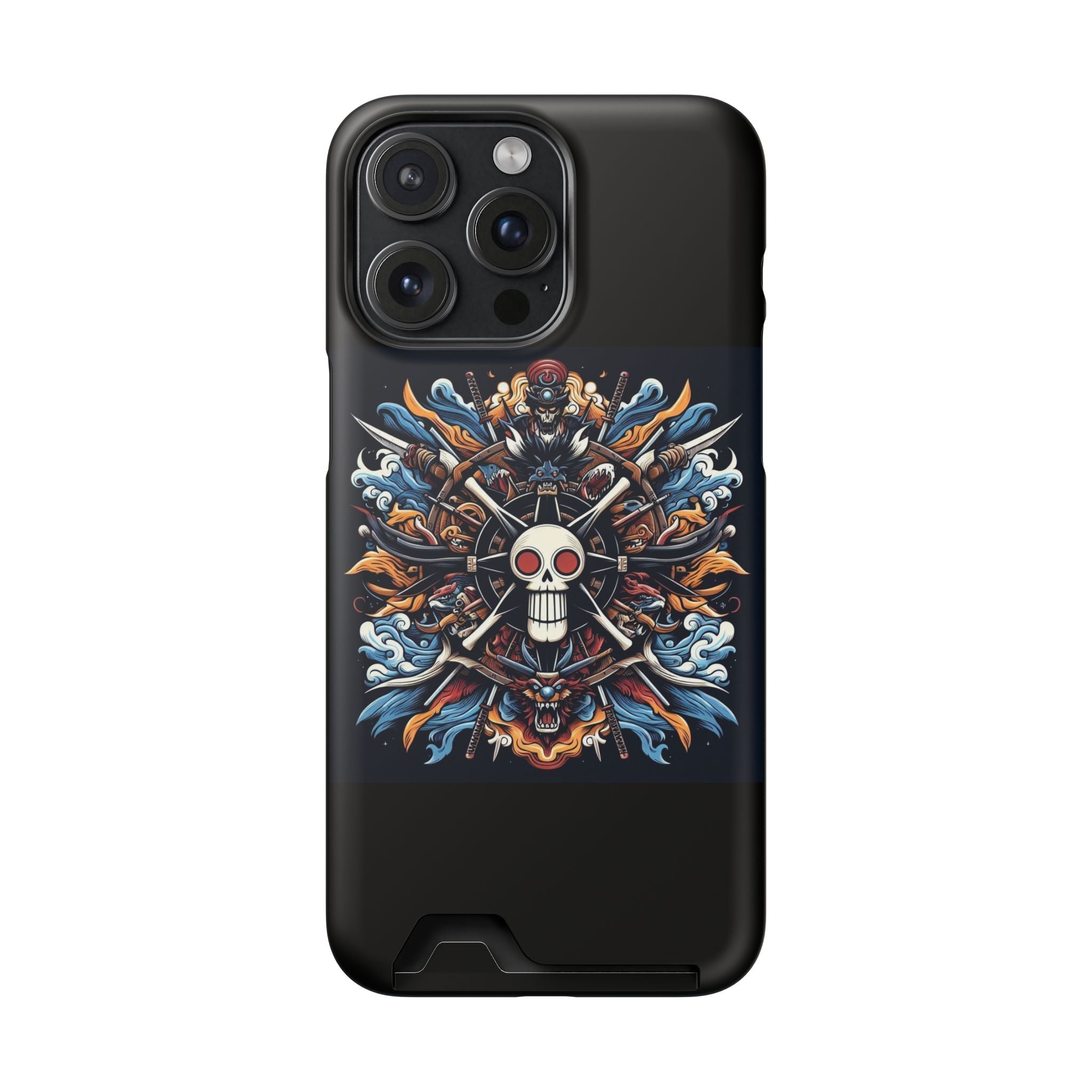 One Piece Phone Case with Card Holder | Anime Straw Hat Crew Design Printify