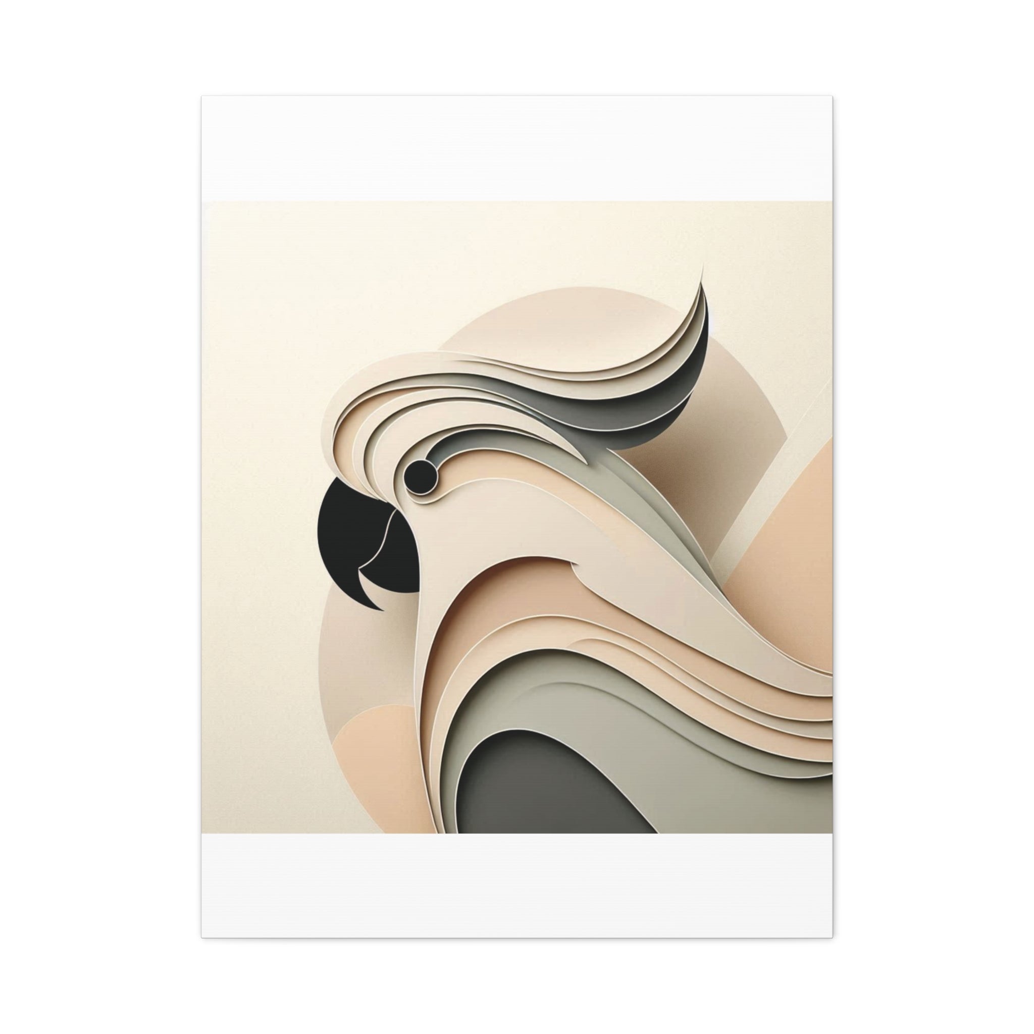 Abstract Paper Cut Cockatoo Matte Canvas Printify