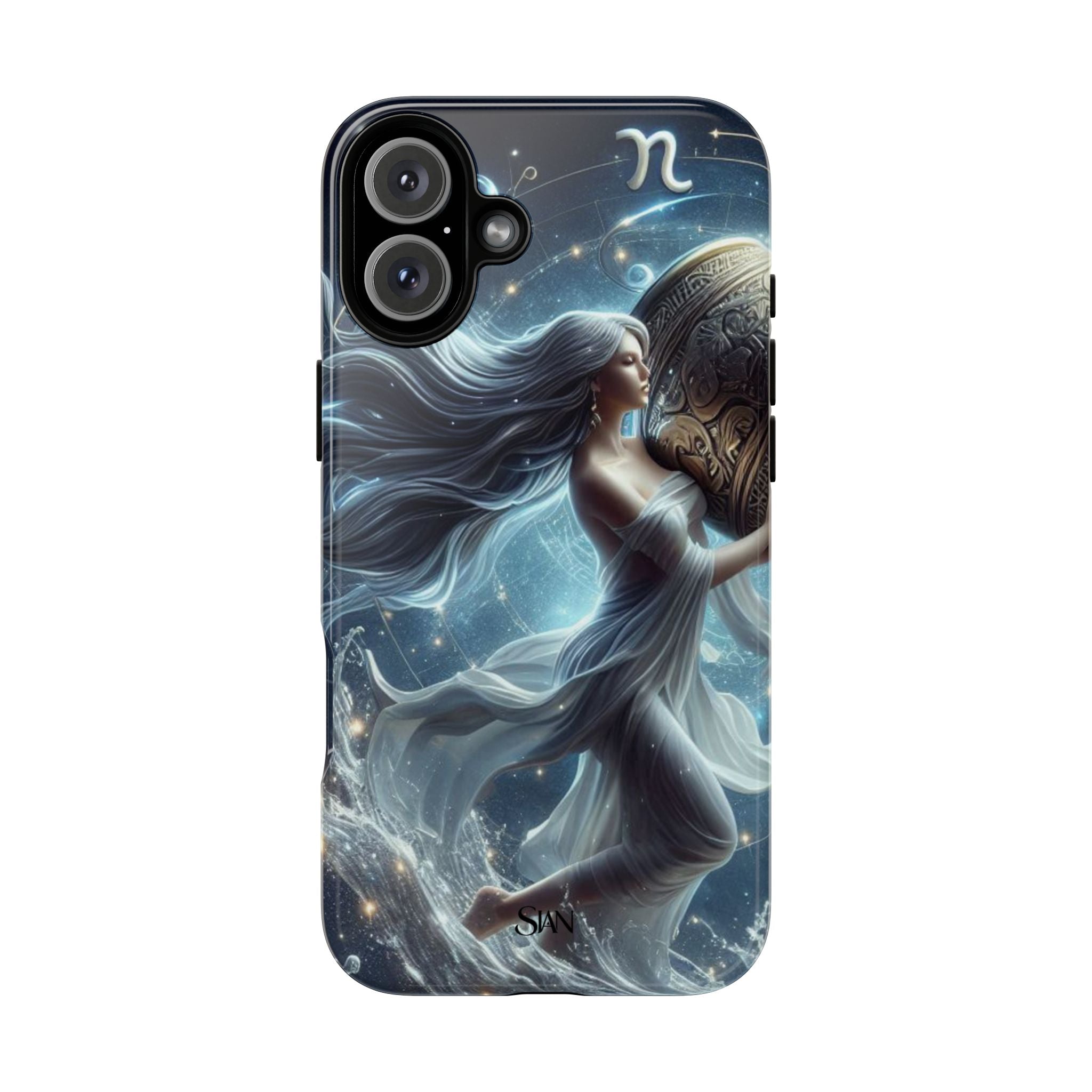 Moonlit Athena figure phone case | Goddess warrior celestial art tough case Printify