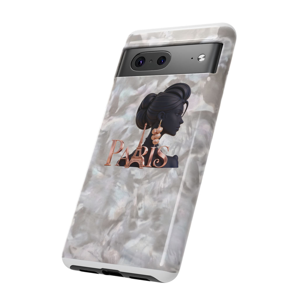Paris Silhouette Pearl Phone Case — Tough Protective Smartphone Cover Printify