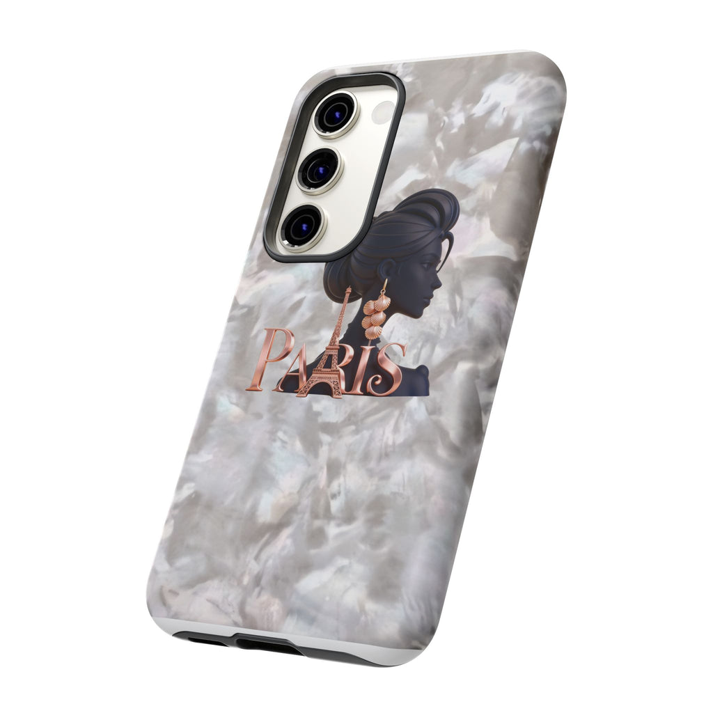 Paris Silhouette Pearl Phone Case — Tough Protective Smartphone Cover Printify