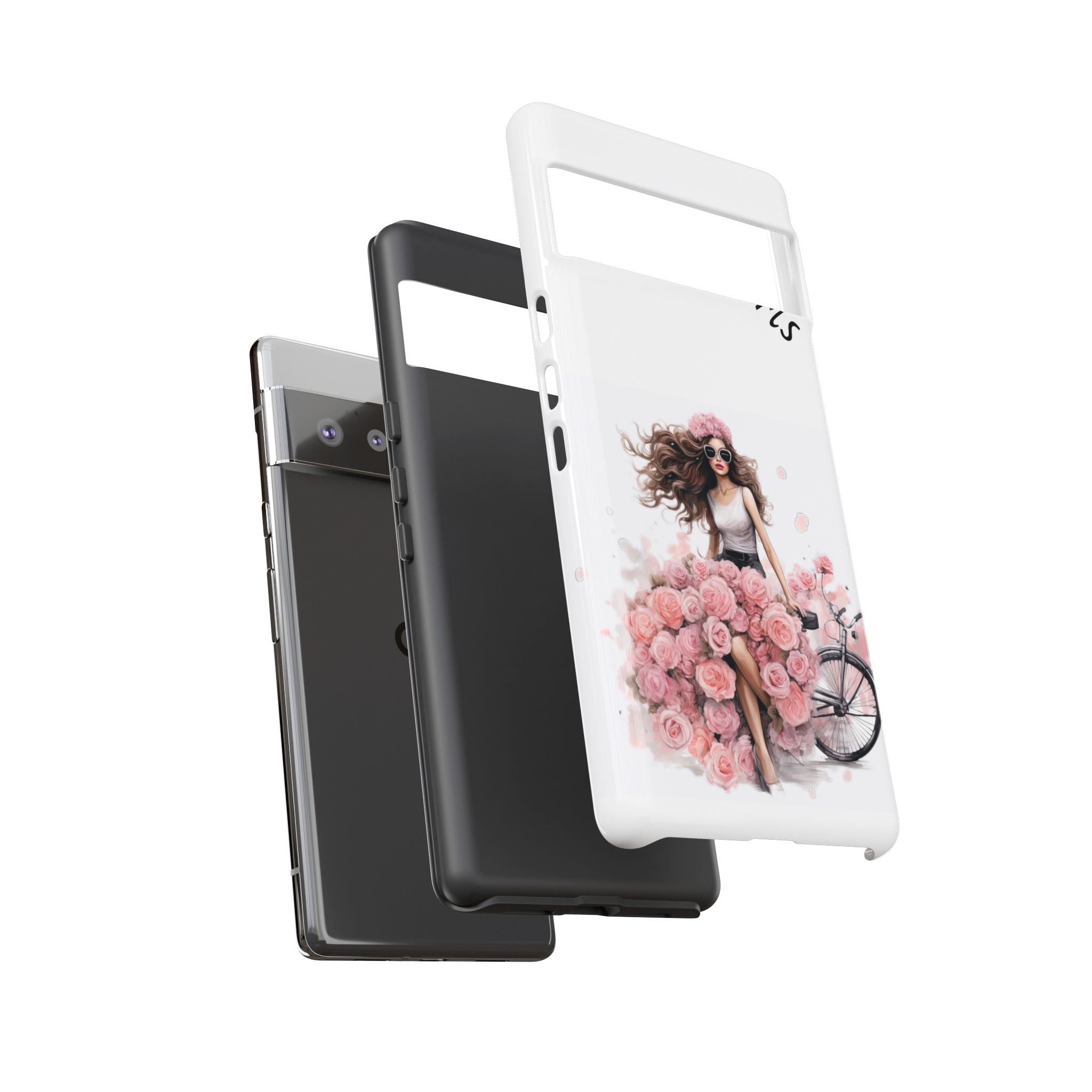 Paris Rose Bicycle woman phone case | Floral iPhone case Printify