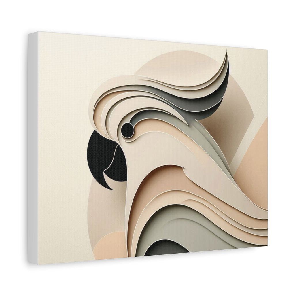 Abstract Paper Cut Cockatoo Matte Canvas Printify