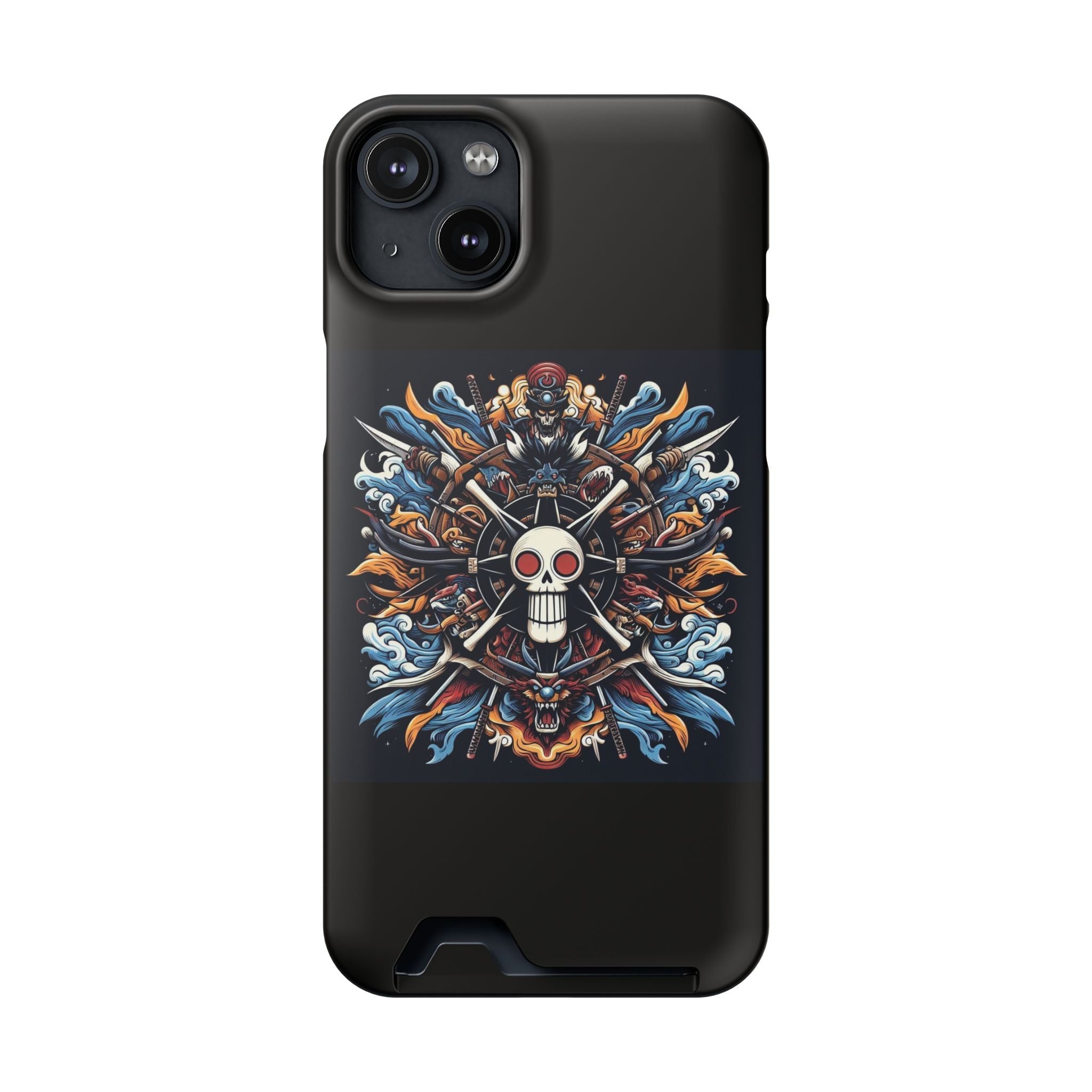 One Piece Phone Case with Card Holder | Anime Straw Hat Crew Design Printify