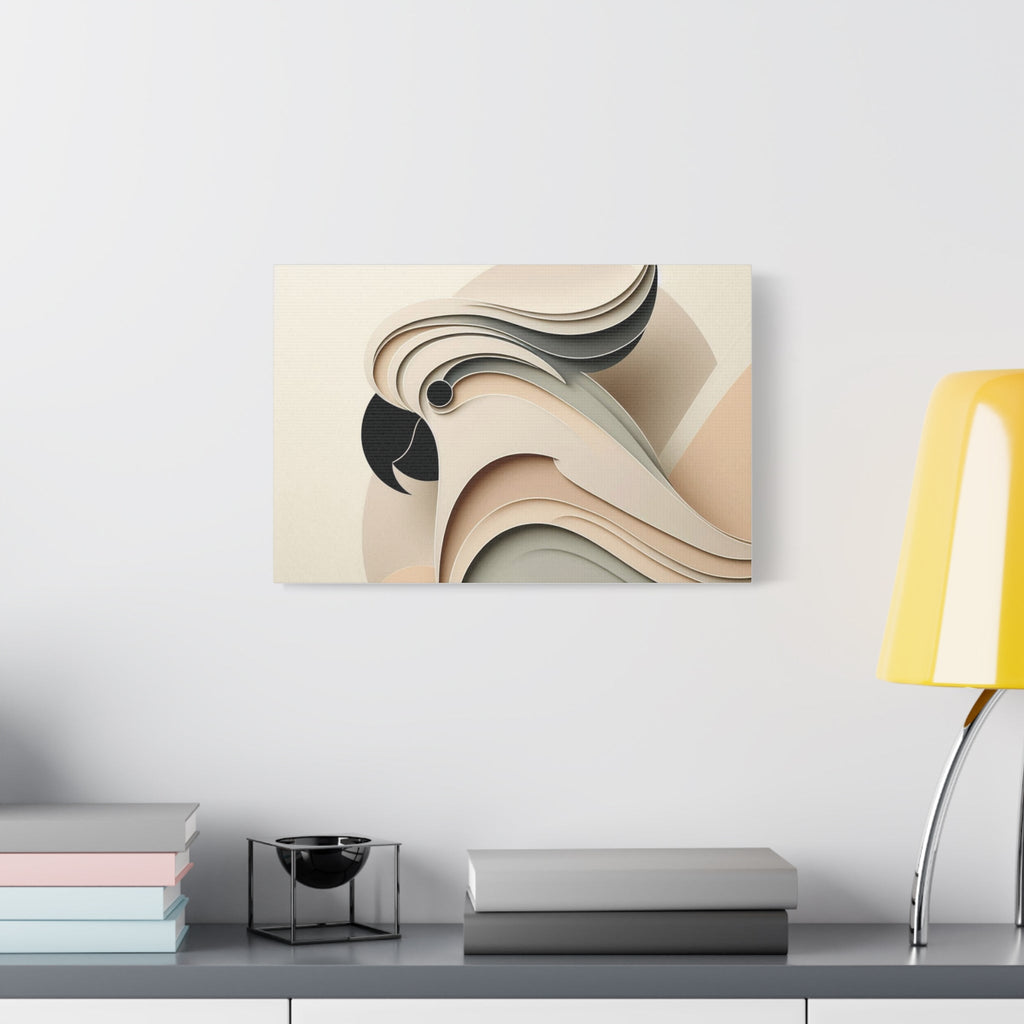 Abstract Paper Cut Cockatoo Matte Canvas Printify