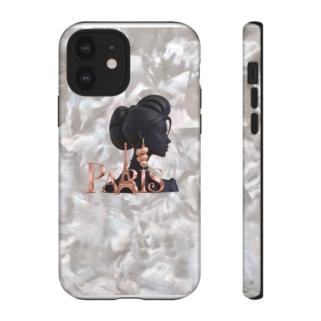 Paris Silhouette Pearl Phone Case — Tough Protective Smartphone Cover Printify