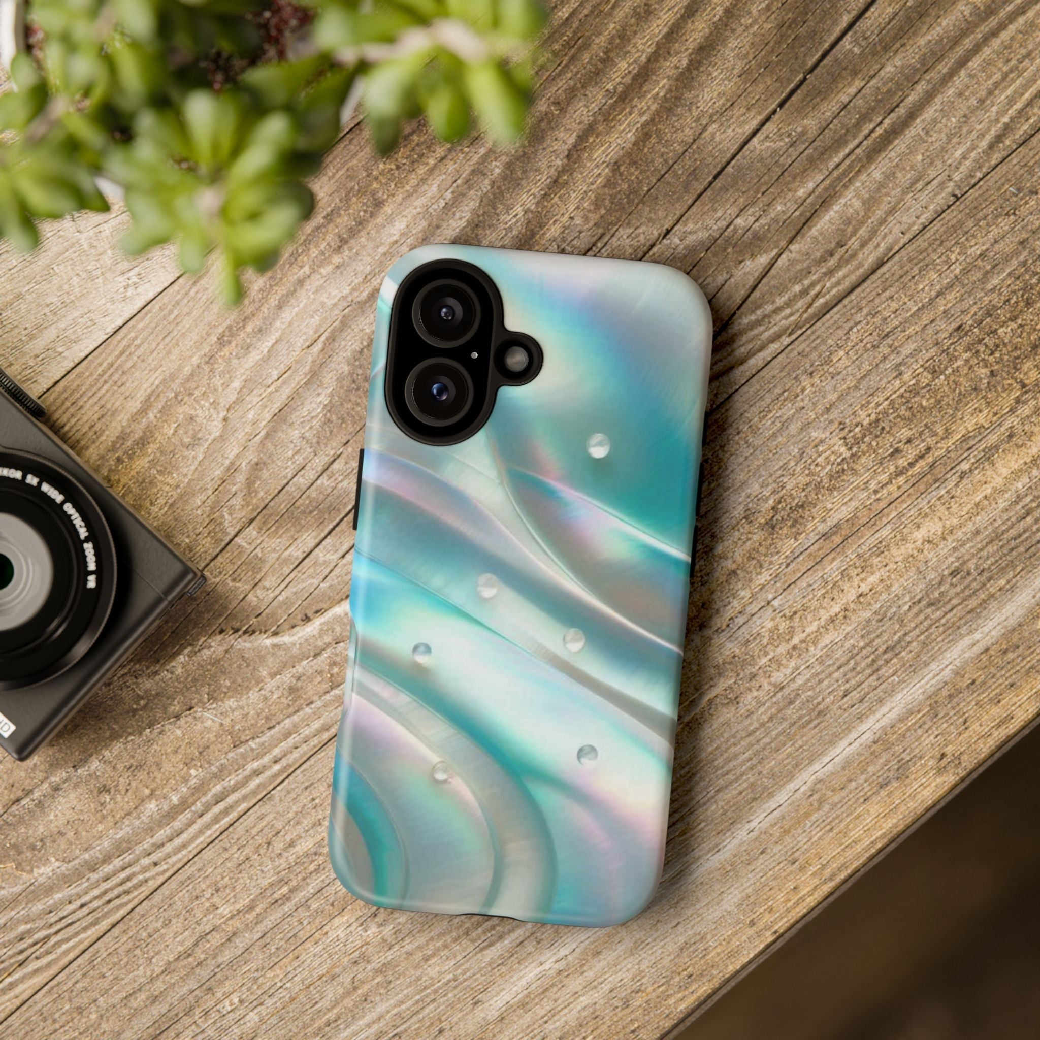 Iridescent Pearl Wave phone case | Tough Cases Printify
