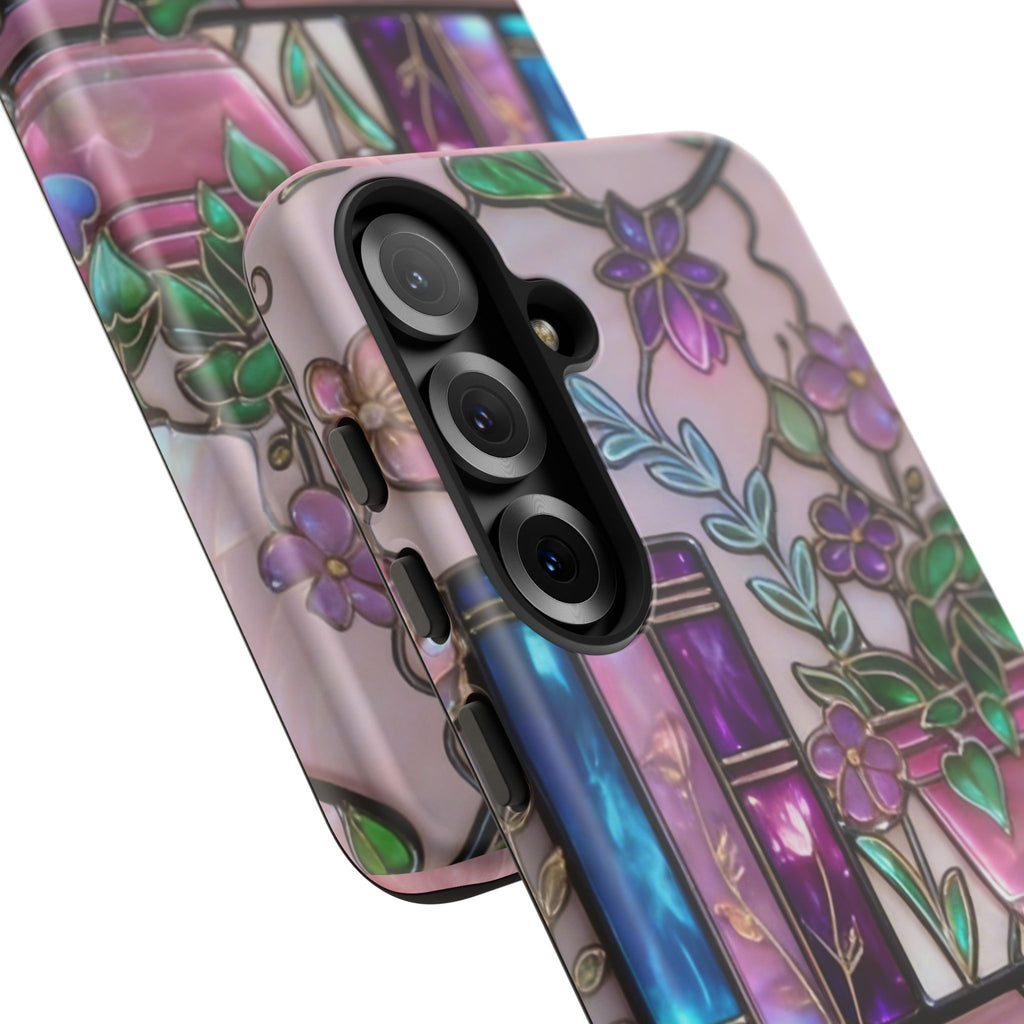 Floral Bookshelf Phone Case — Pastel Botanicals & Magical Book Art Printify