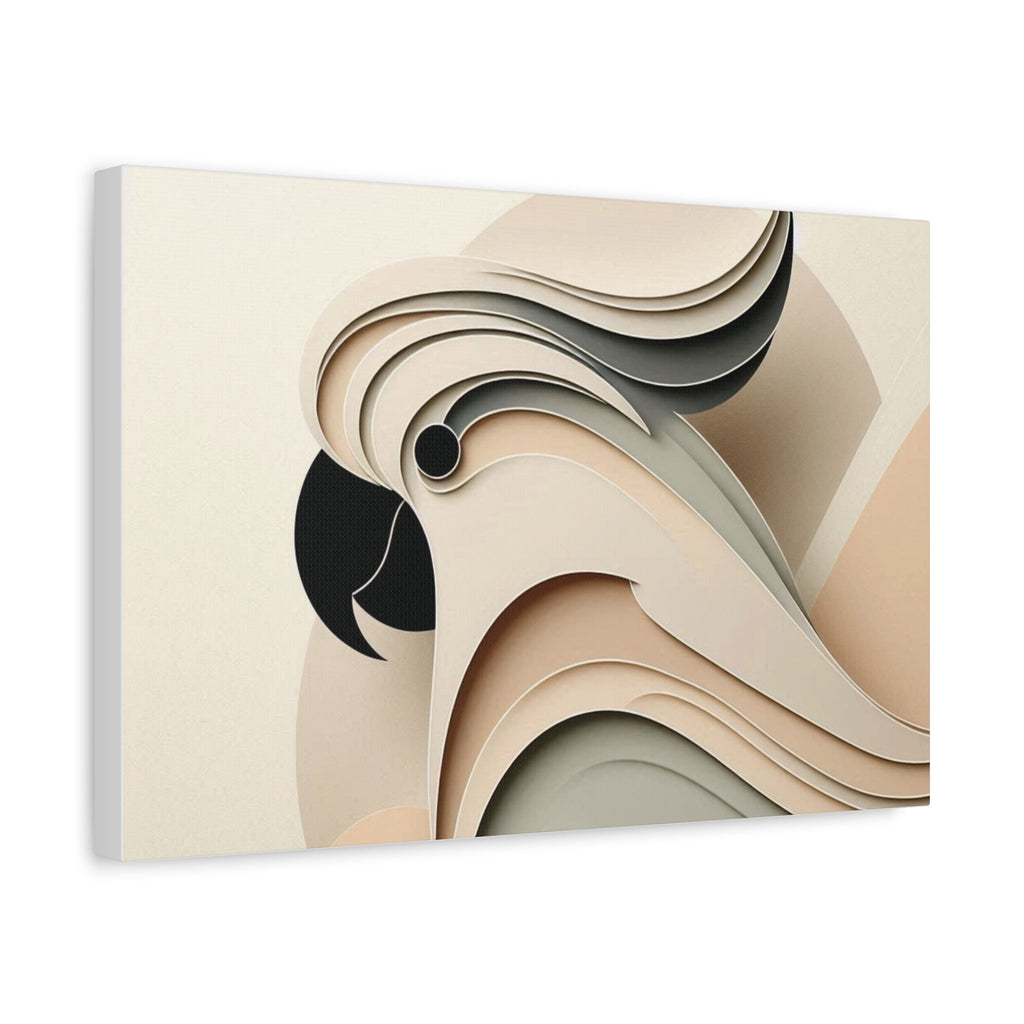 Abstract Paper Cut Cockatoo Matte Canvas Printify