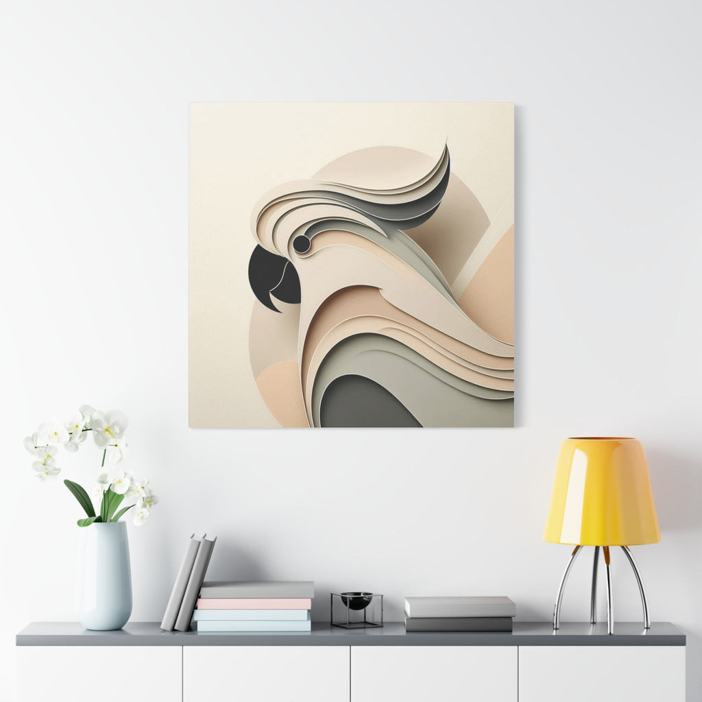 Abstract Paper Cut Cockatoo Matte Canvas Printify