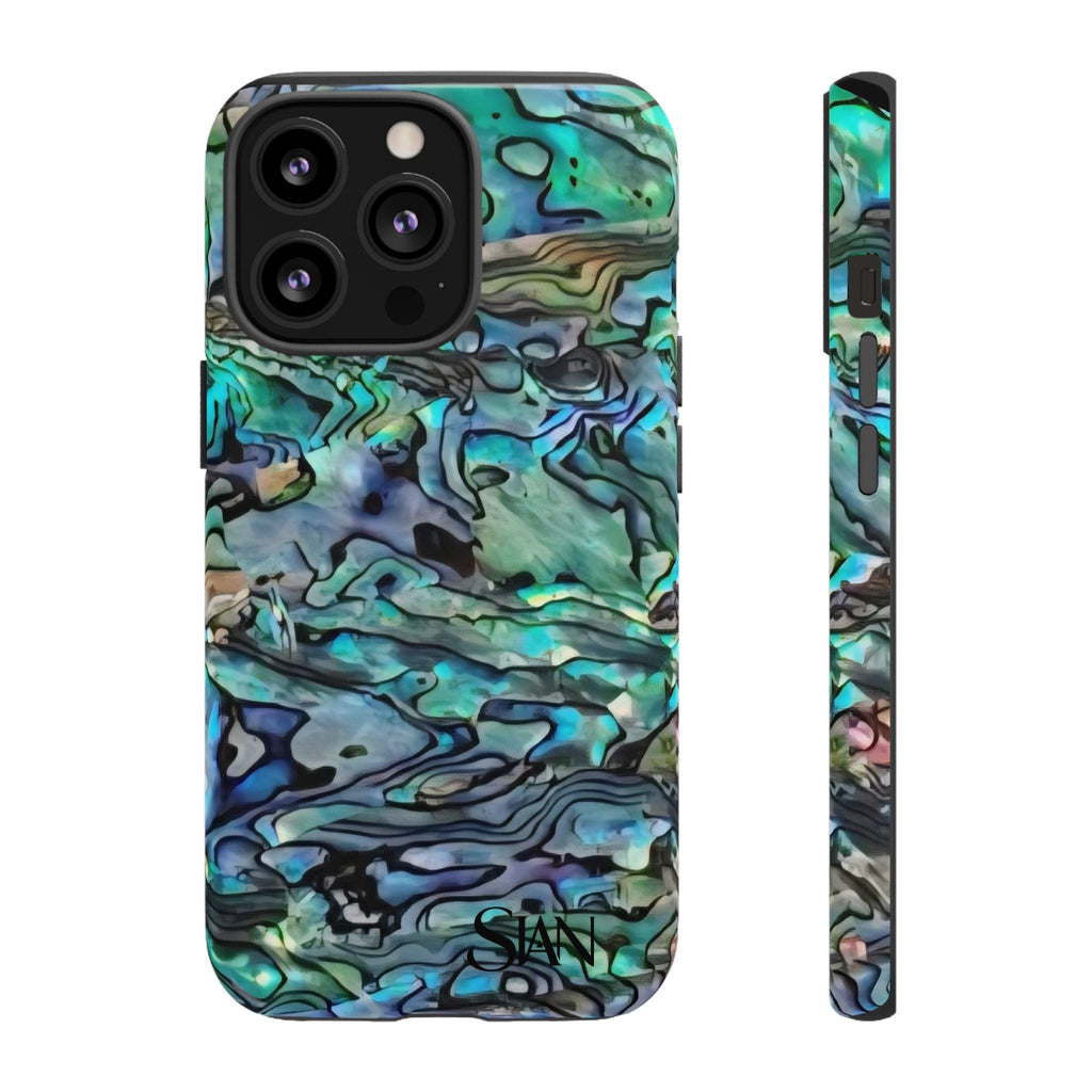 Abalone Shell Pattern Phone Case | Iridescent Ocean Swirl Protective Cover Printify