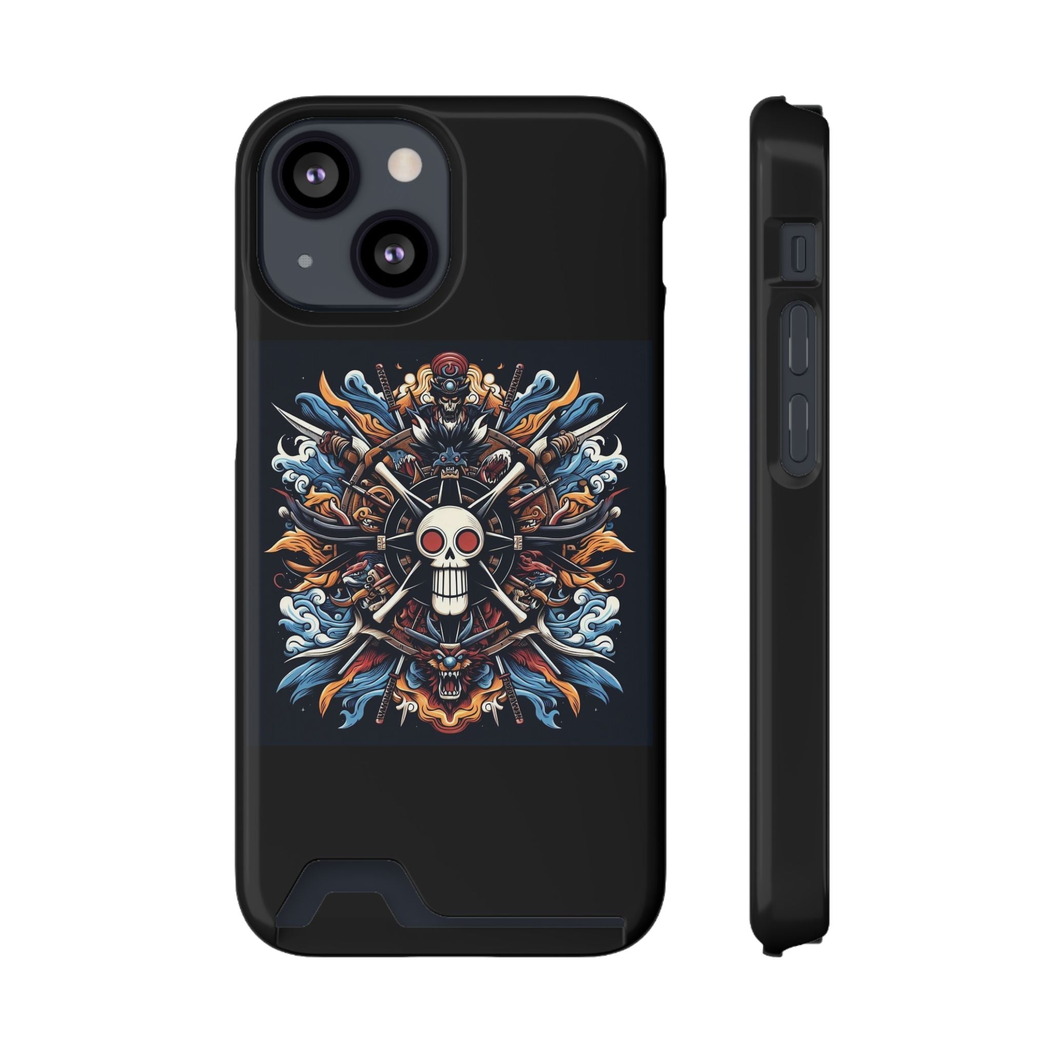 One Piece Phone Case with Card Holder | Anime Straw Hat Crew Design Printify