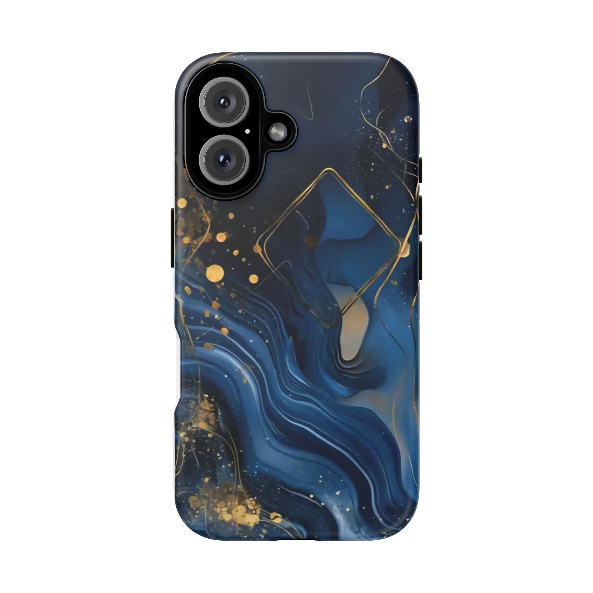 Blue Gold Marble Tough Phone Case — Protective Artistic iPhone Cover Printify