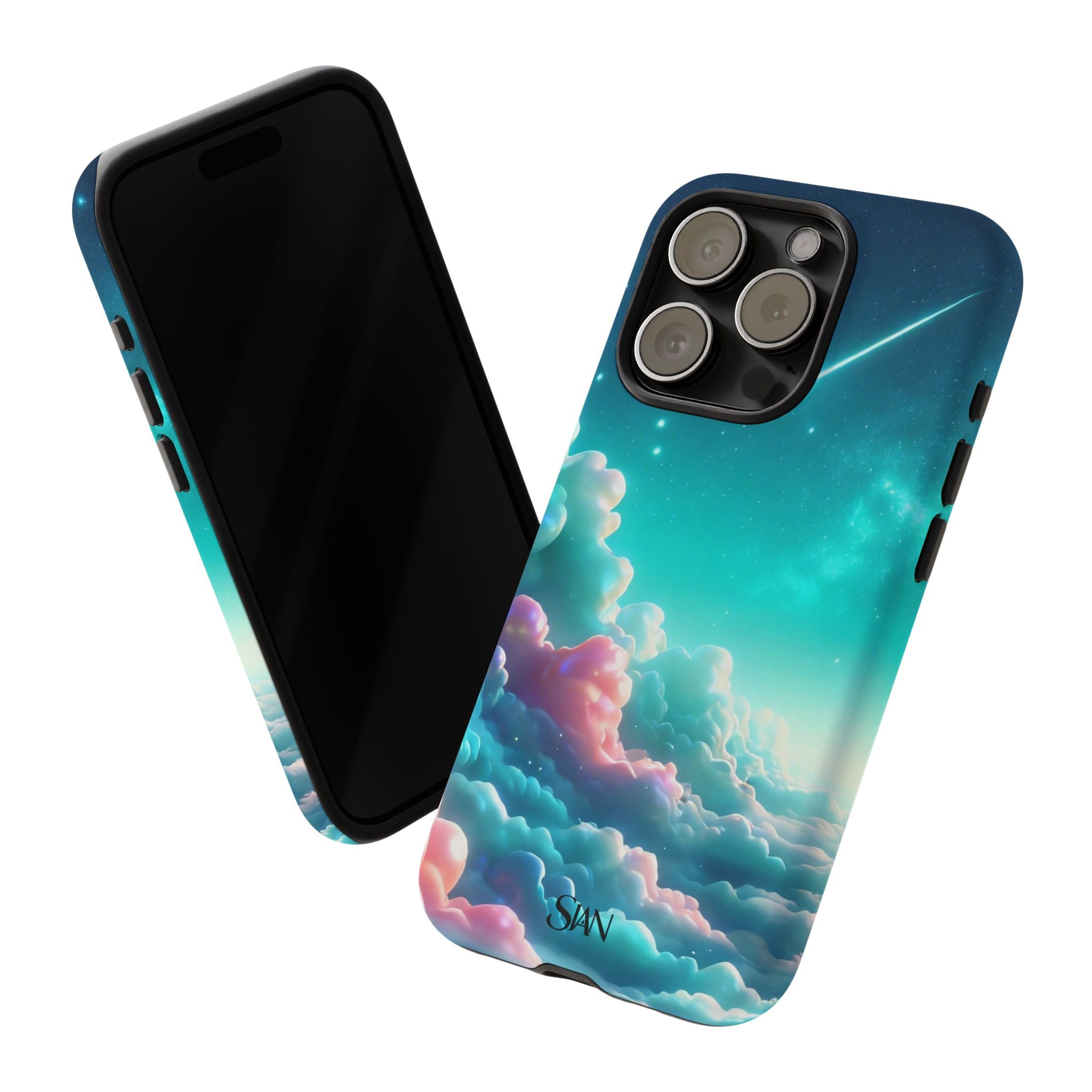 Dreamy Pastel Clouds with Shooting Star phone case Printify