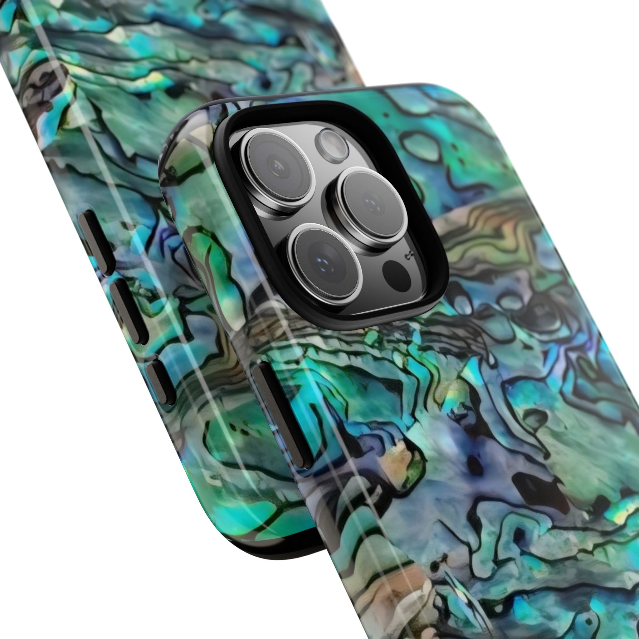 Abalone Shell Pattern Phone Case | Iridescent Ocean Swirl Protective Cover Printify