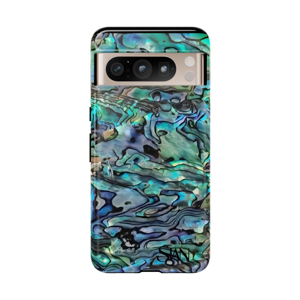 Abalone Shell Pattern Phone Case | Iridescent Ocean Swirl Protective Cover Printify